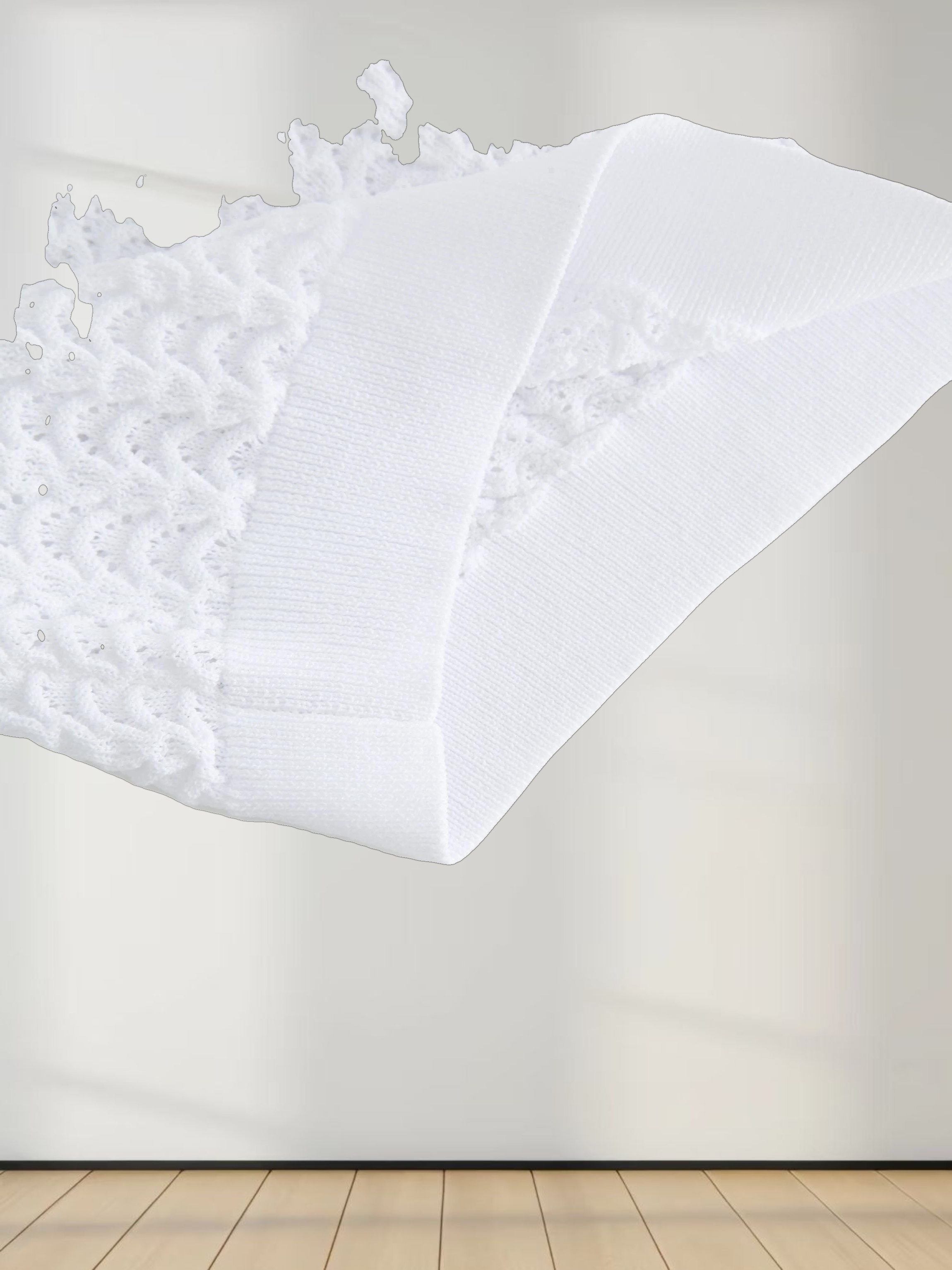 Pointelle Knit Sweater-White