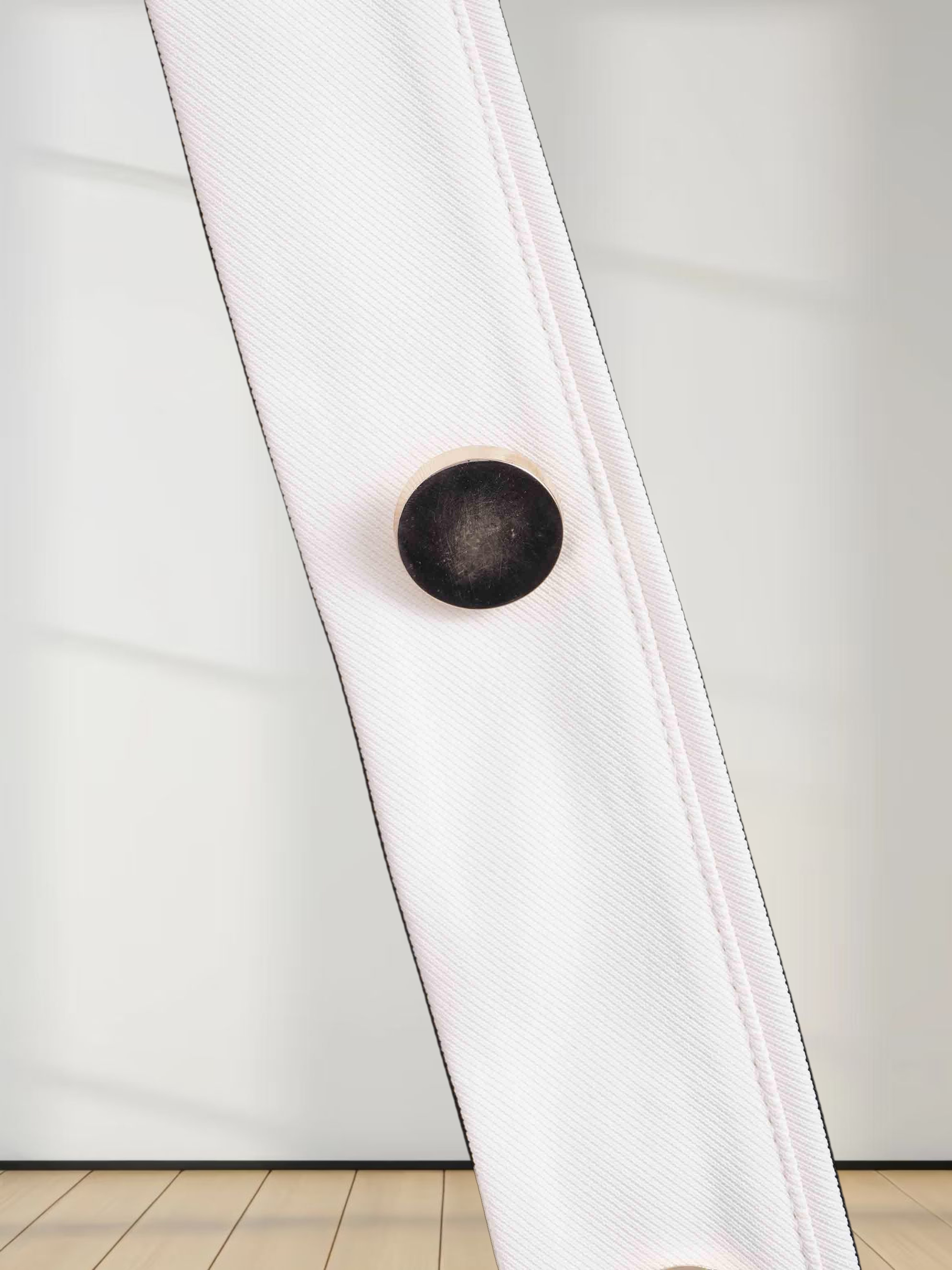 Side Button Dress- Black/Cream Trim