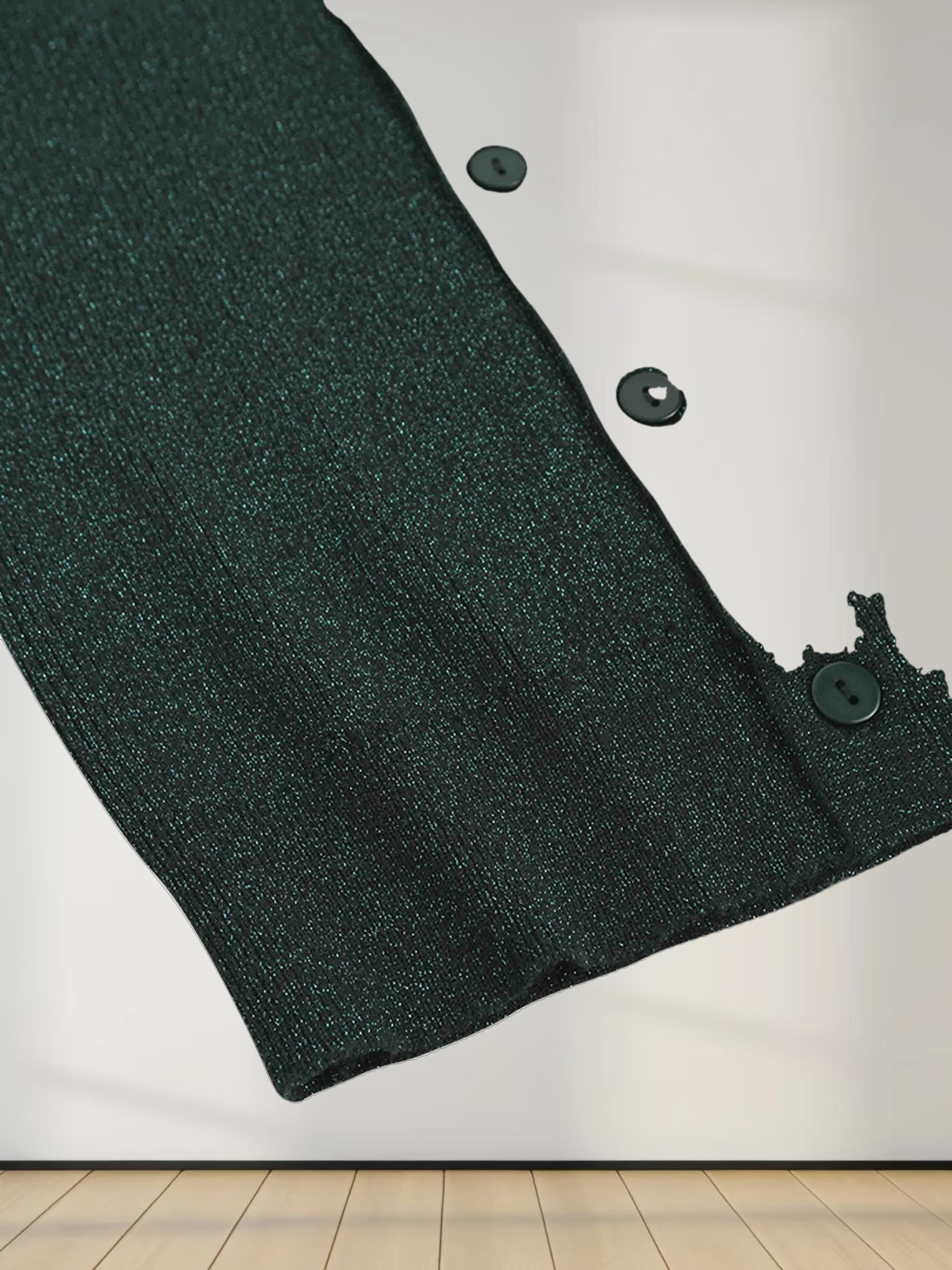 Lurex Ribbed Sweater-Hunter Green