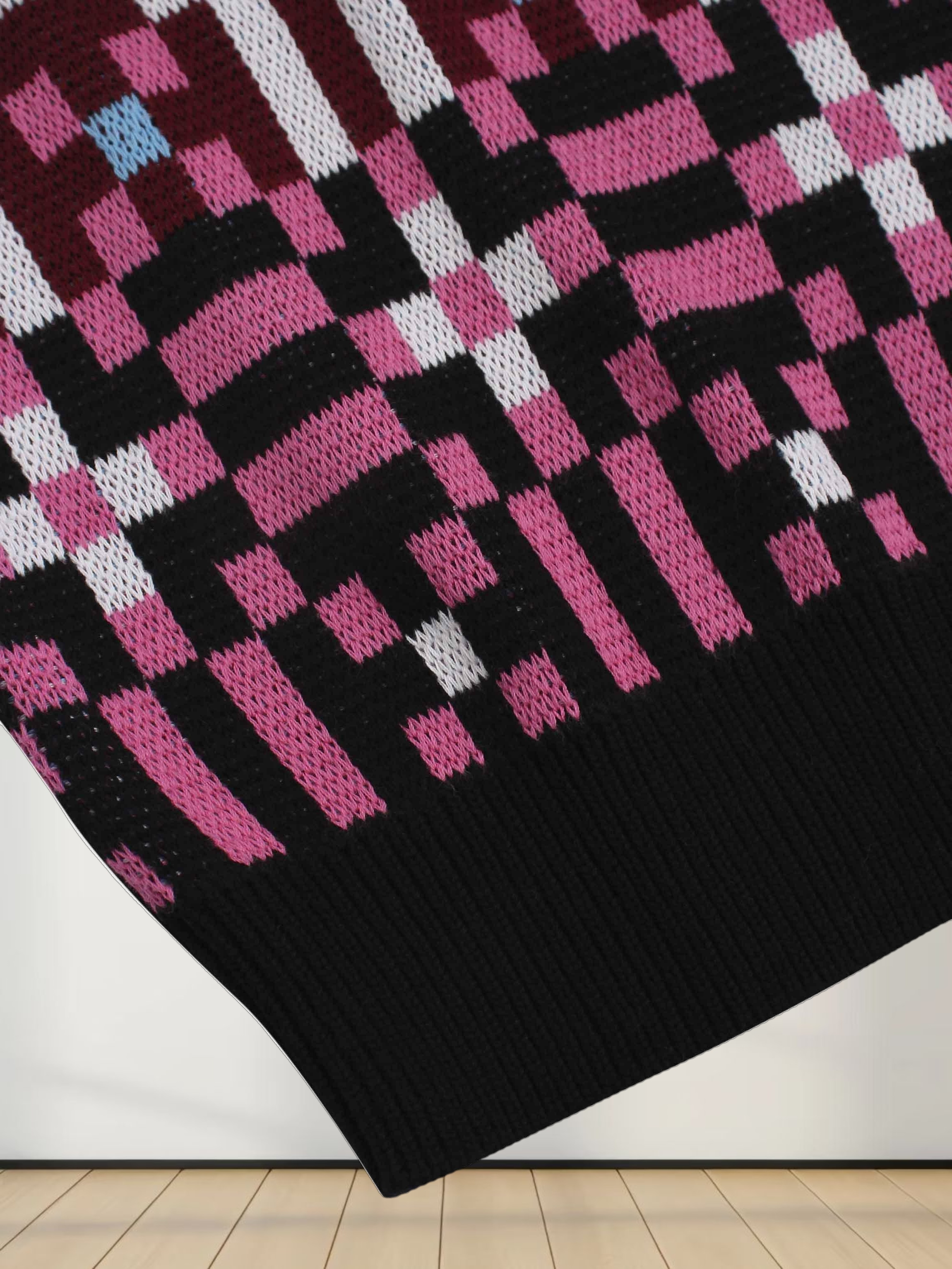 Geometric Design Sweater-Pink