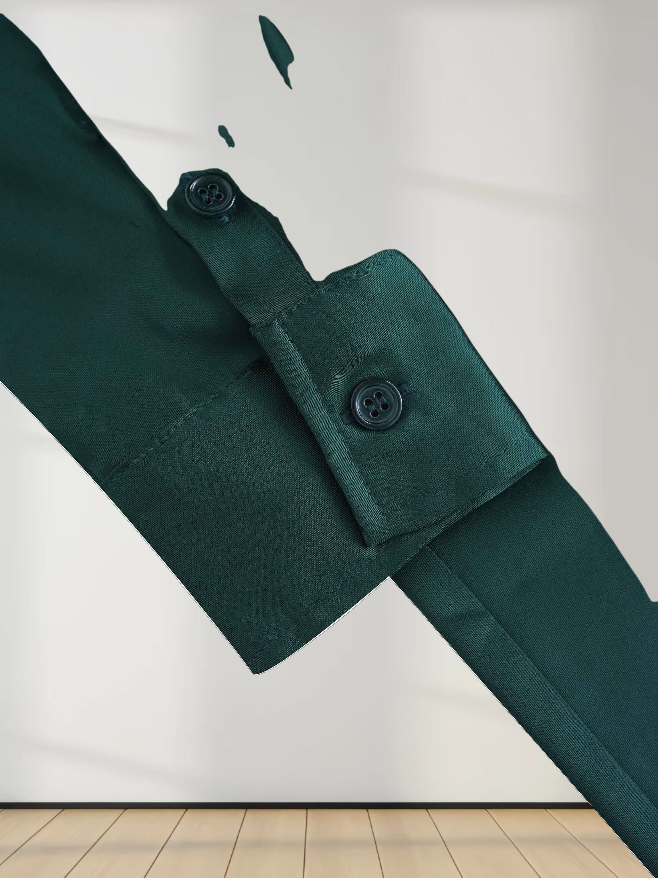 Gathered Back Shirtdress-Emerald Green