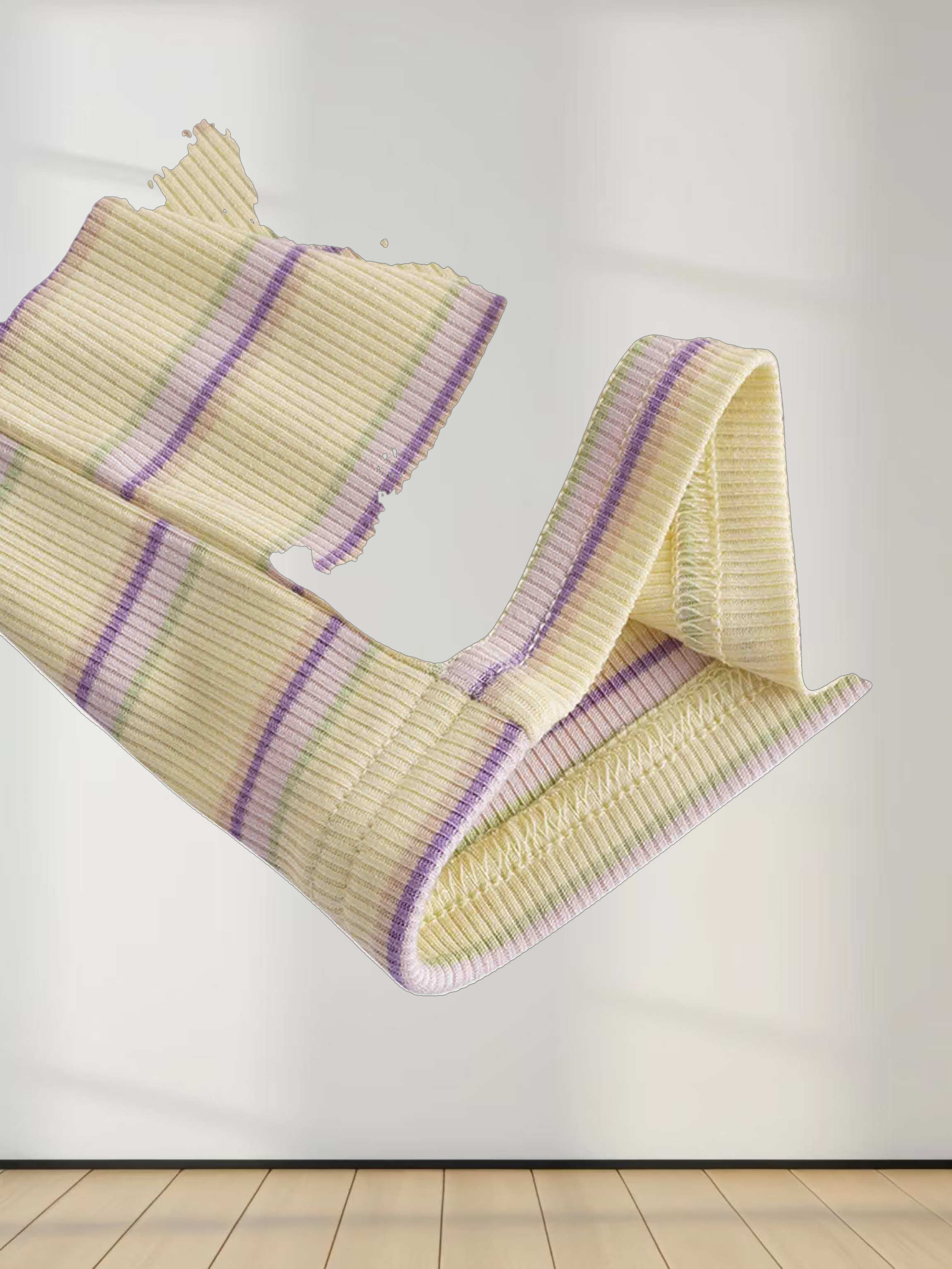 Striped Wrap Tee-Yellow