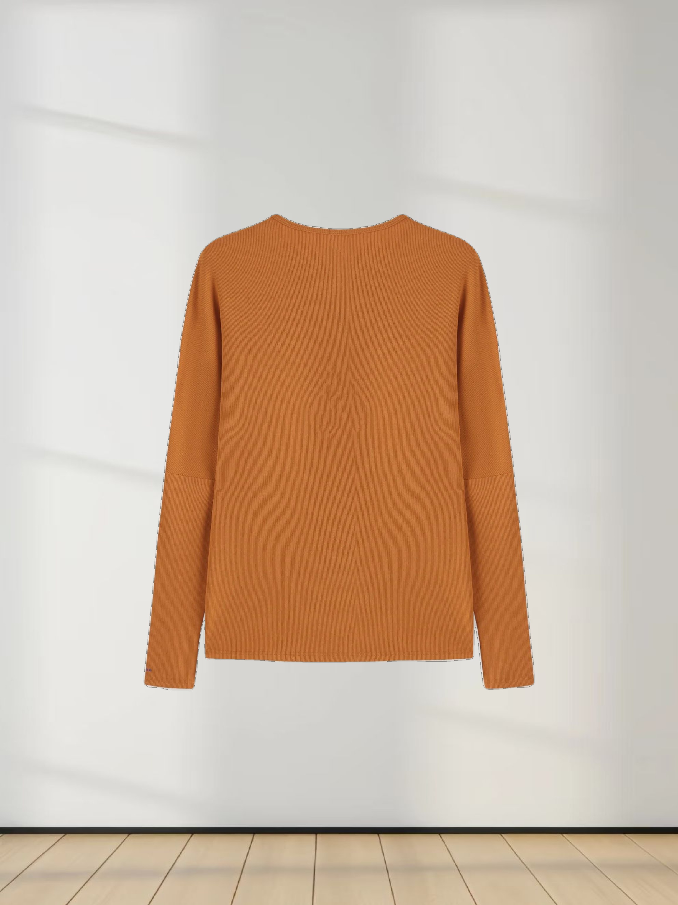 Crew Ribbed Dolman-Cognac