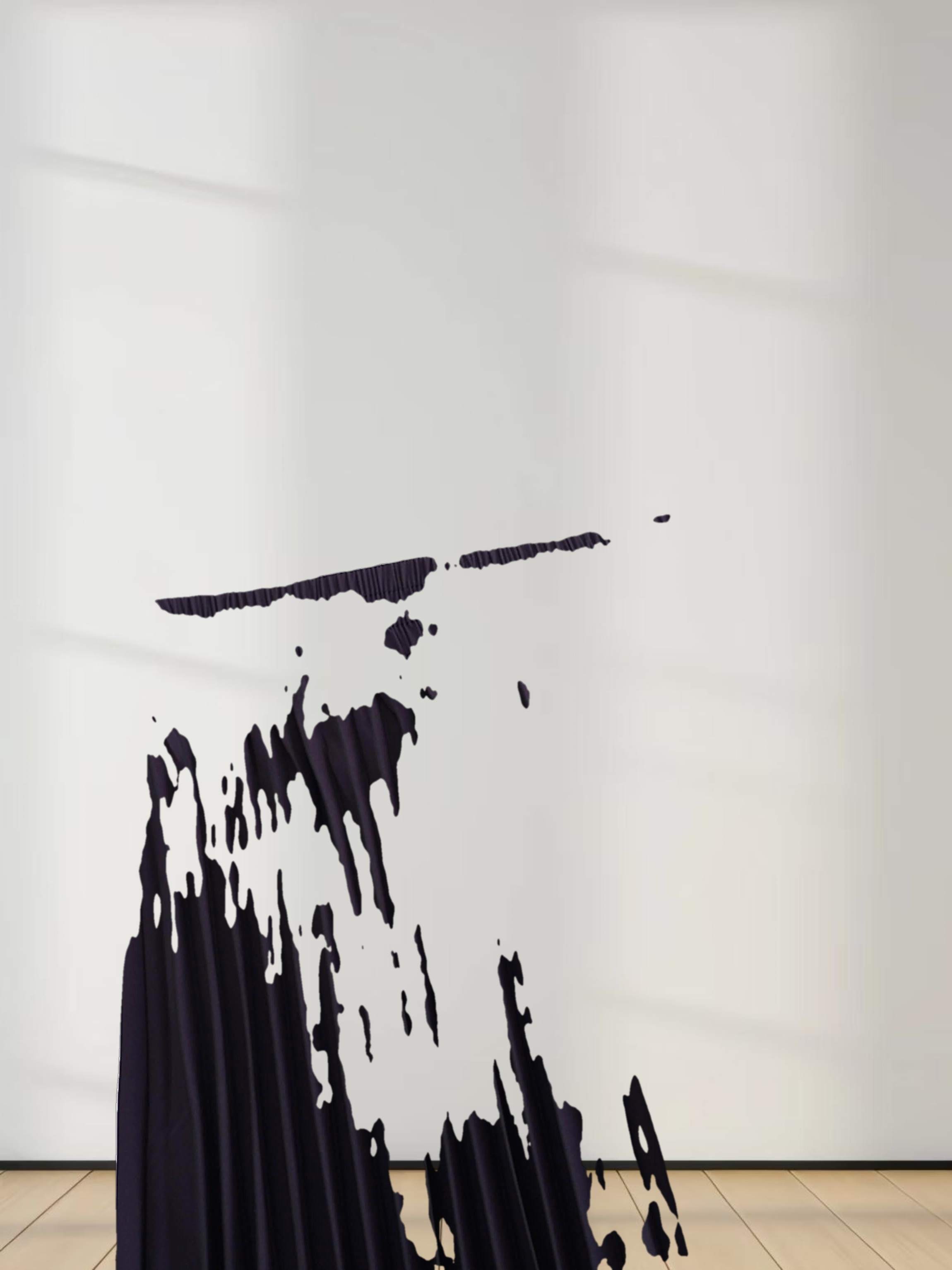 Elastic Waist Printed Pleated Skirt-Floral Border