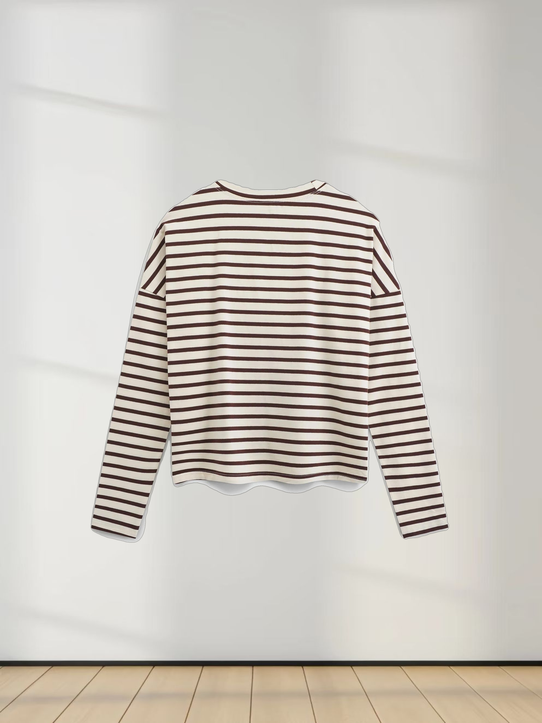 Crown Embossed T-Shirt-Brown/Ivory