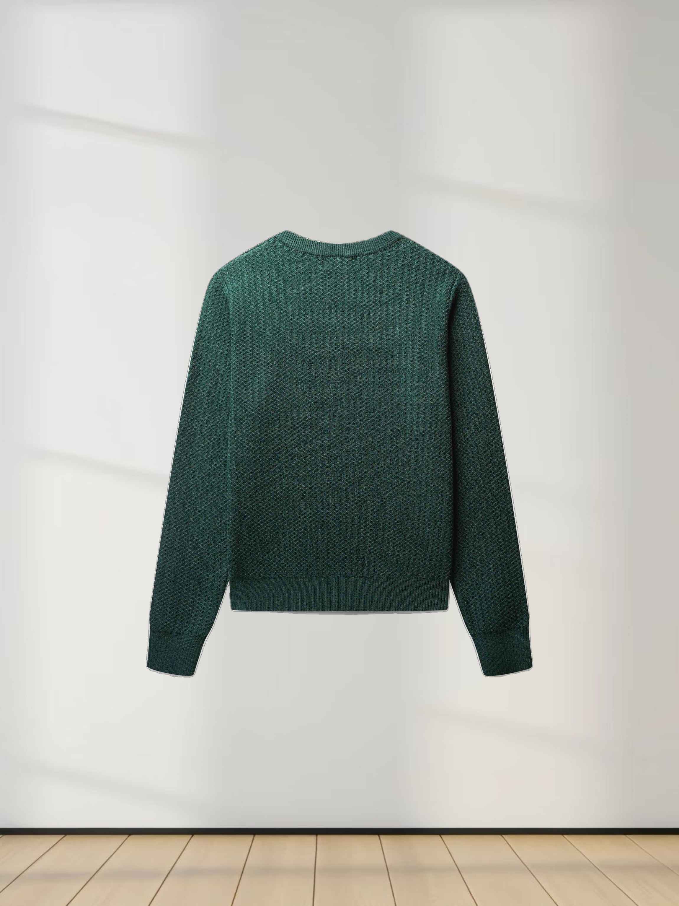 Waffle Wave Sweater- Solid Green