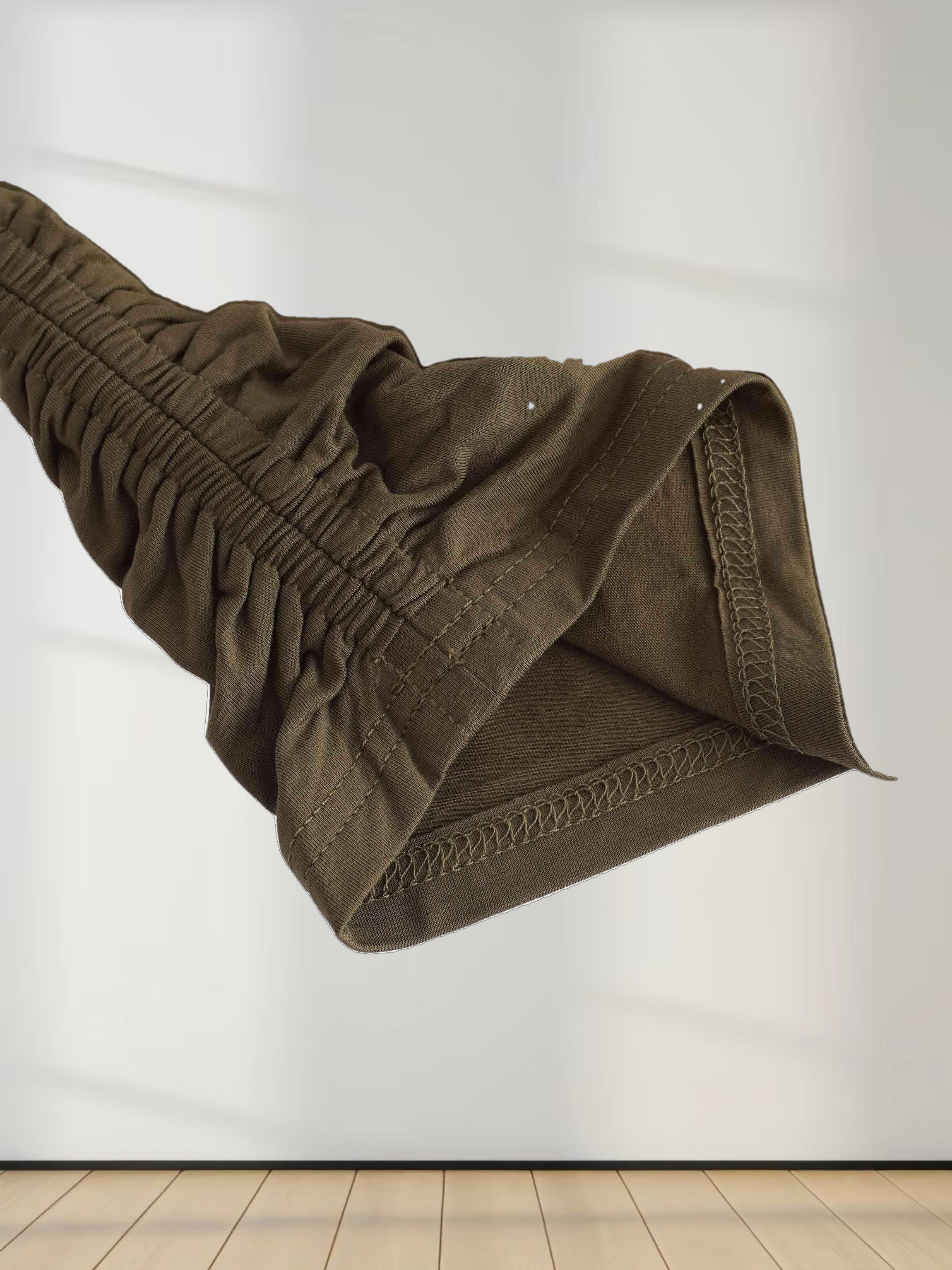 SIDE ELASTIC TEE-OLIVE