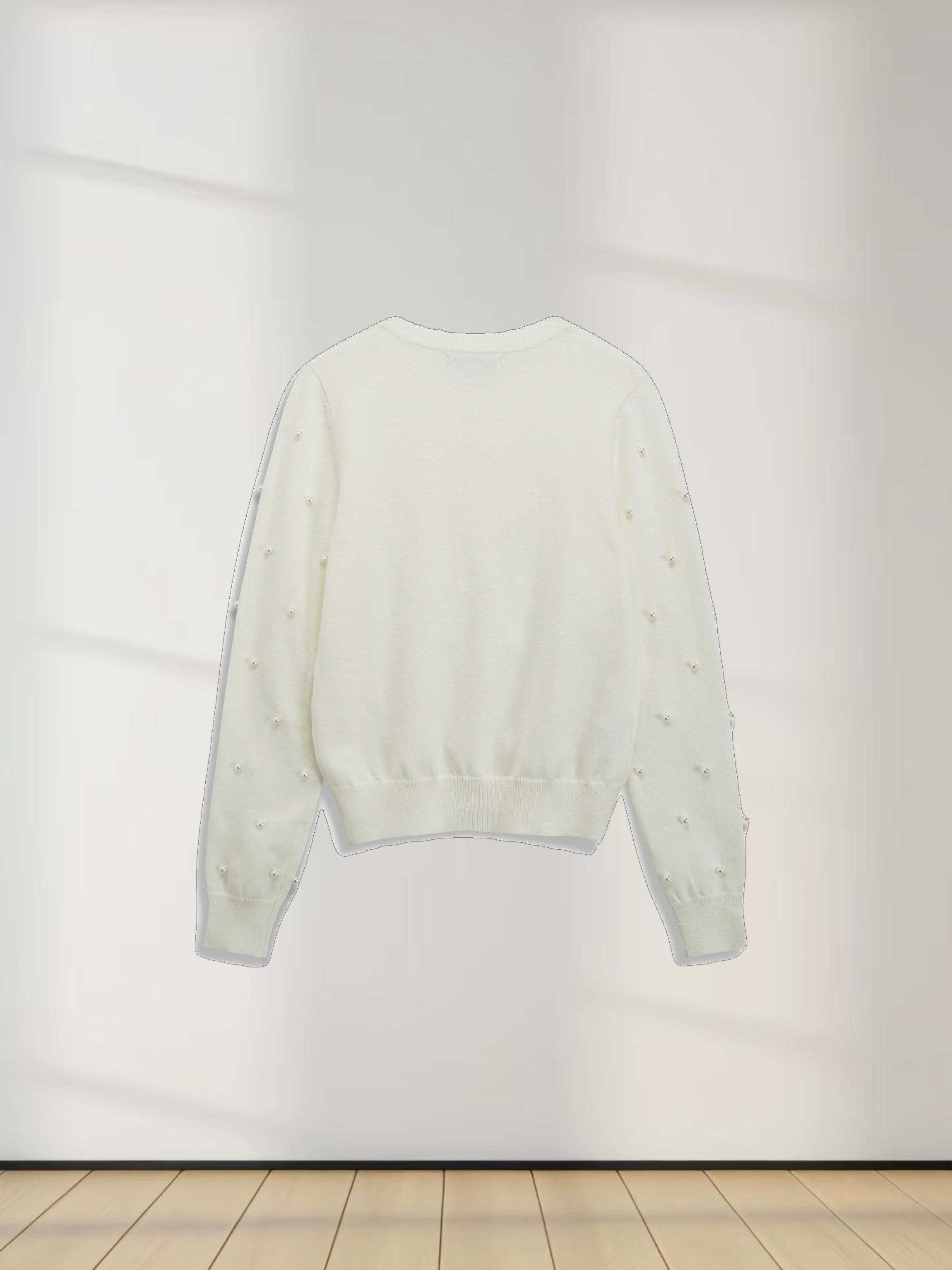 Pearl Embellished Sweater-Ivory