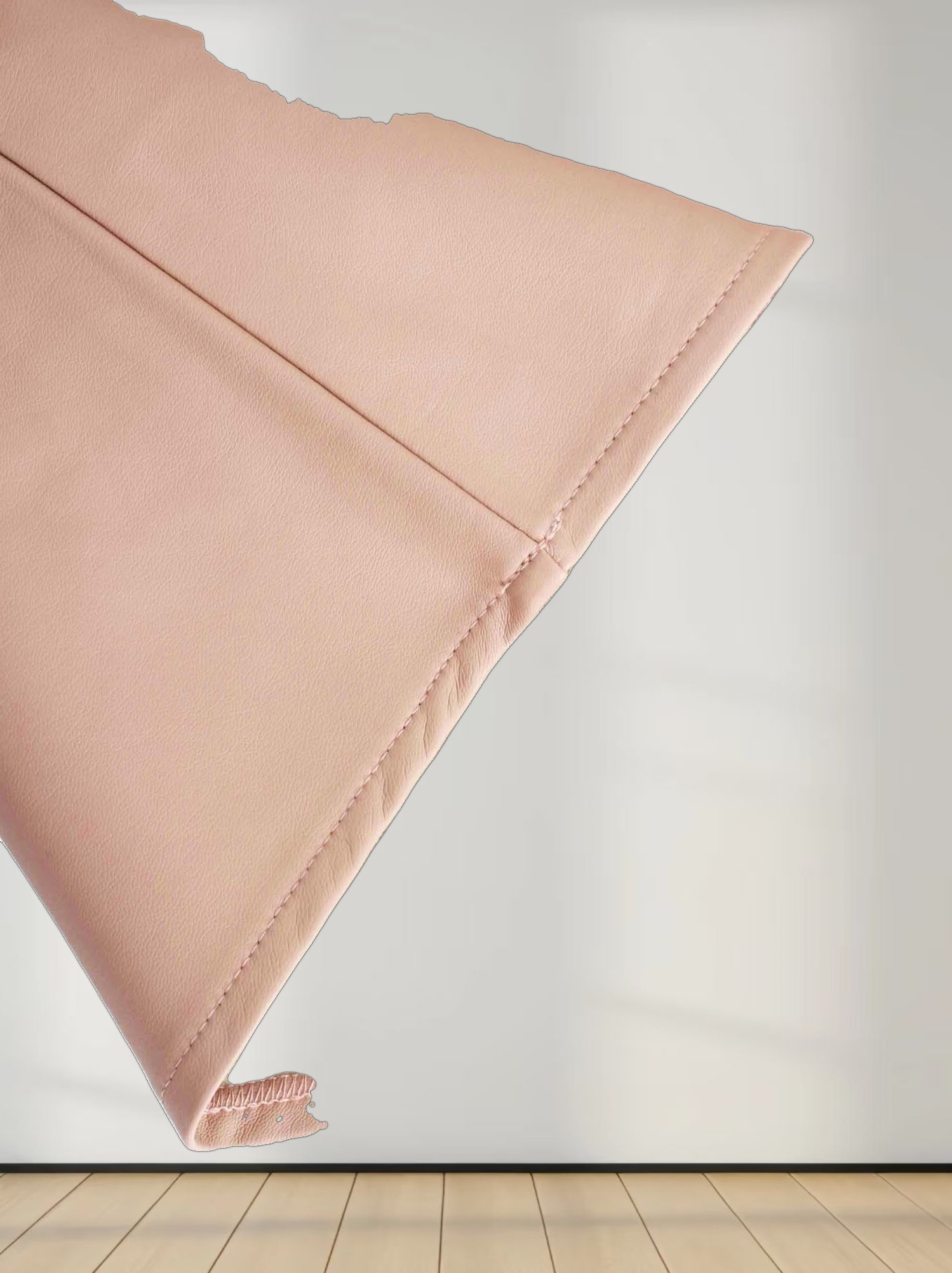 Leather A-Line Skirt-Peach