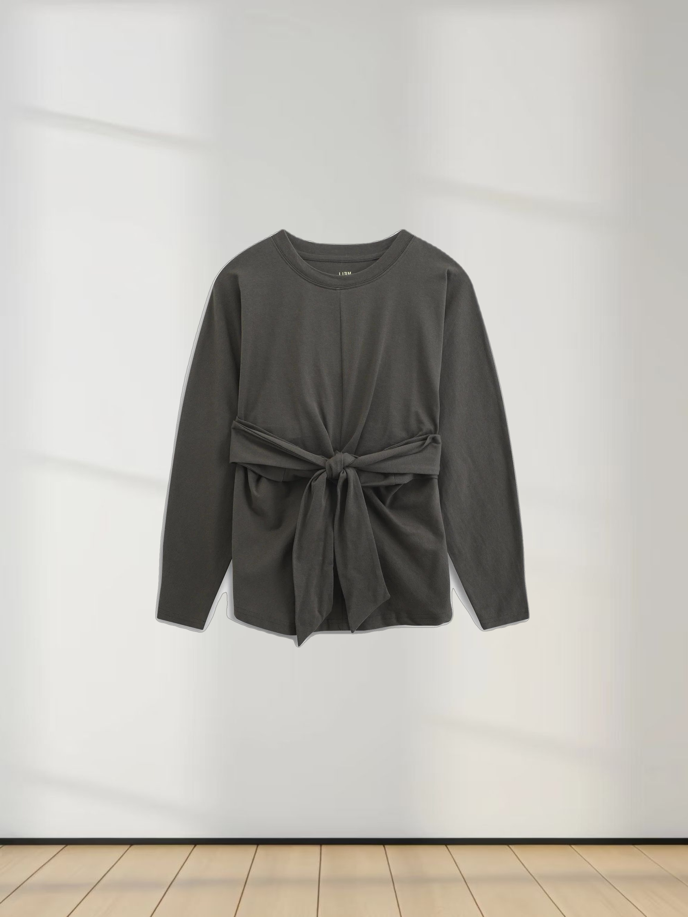 Tie Knot Tee-Dark Grey