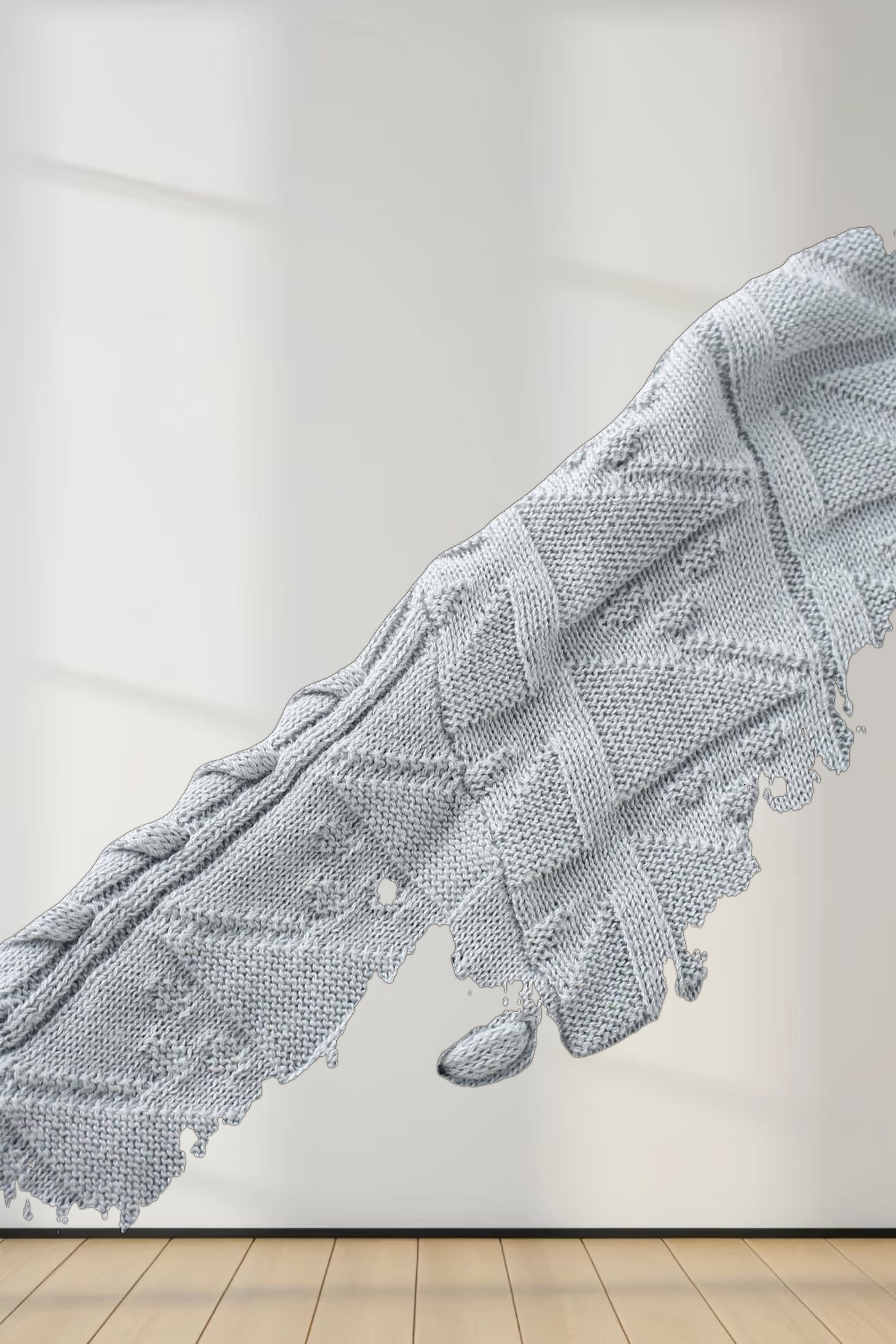 Cross Stitch Sweater-Slate Blue