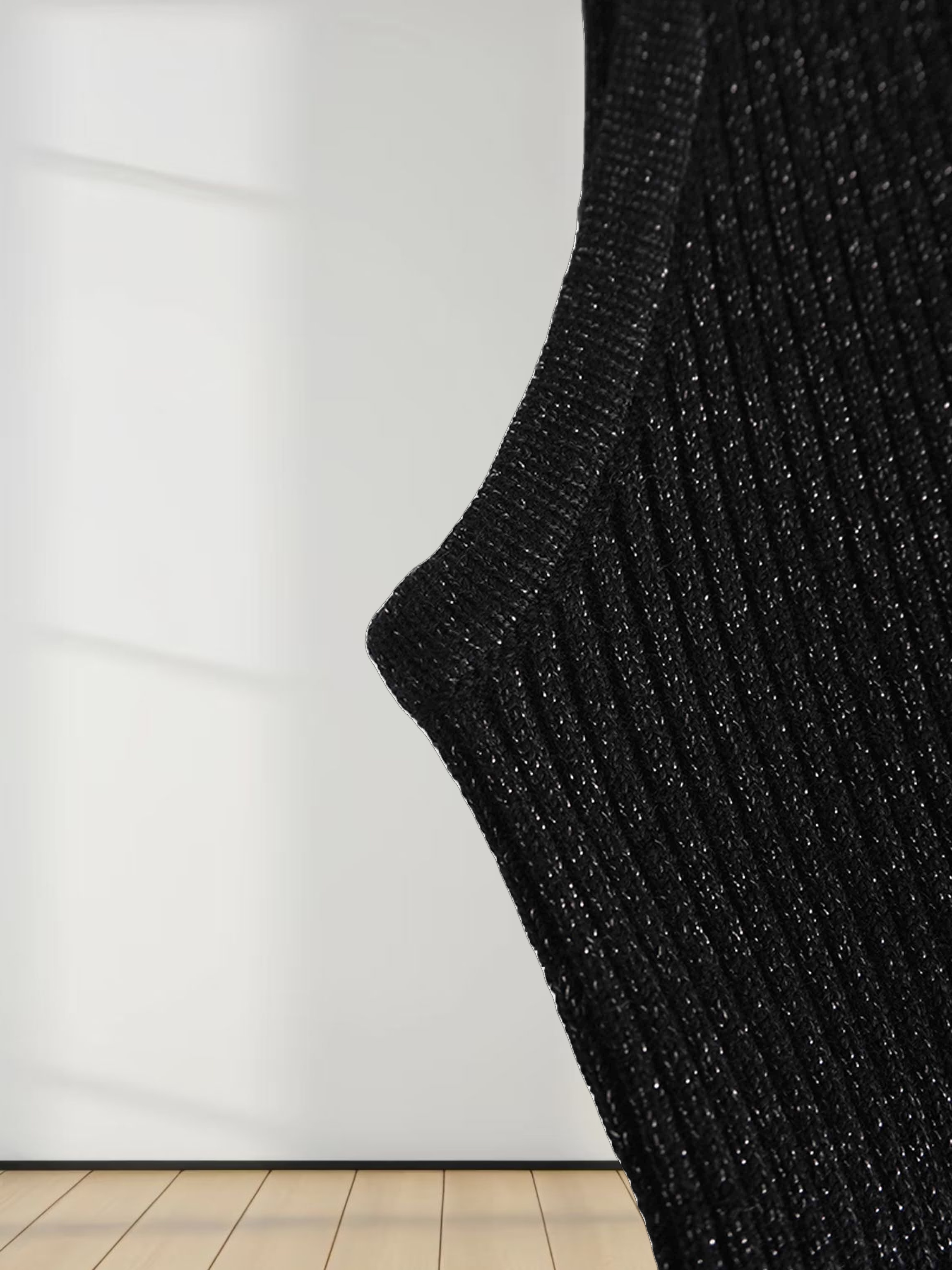 Lurex Sleeveless Sweater-Black
