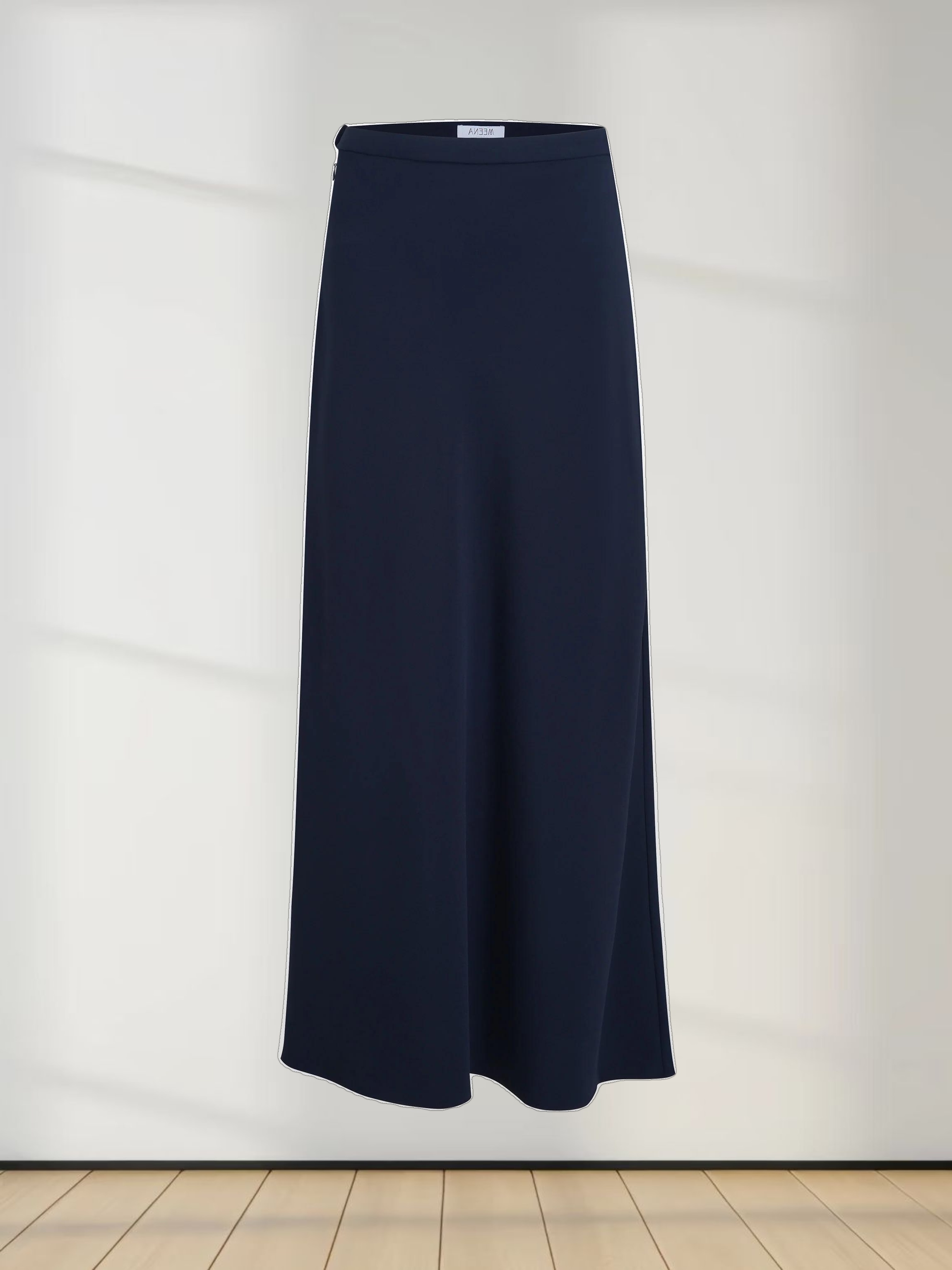 Crepe Flare Skirt-Navy