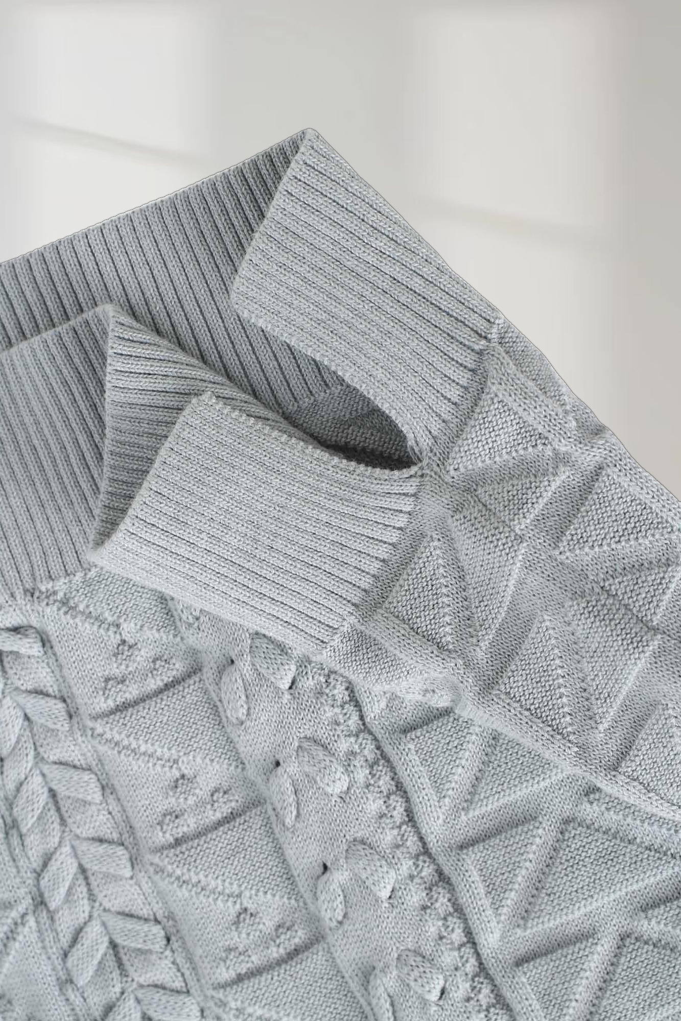 Cross Stitch Sweater-Slate Blue