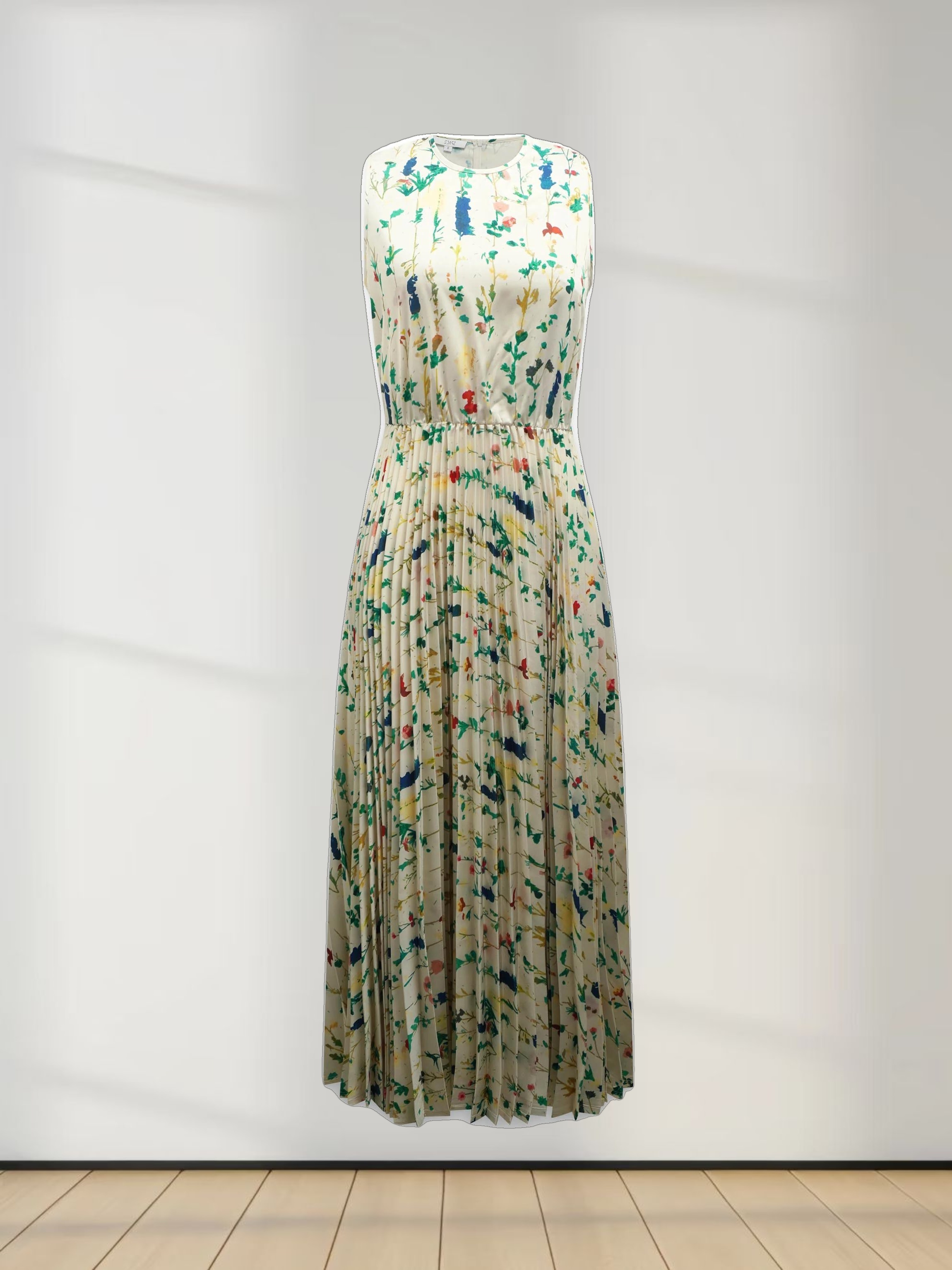 Pleated Bottom Slip Dress-Floral Confetti