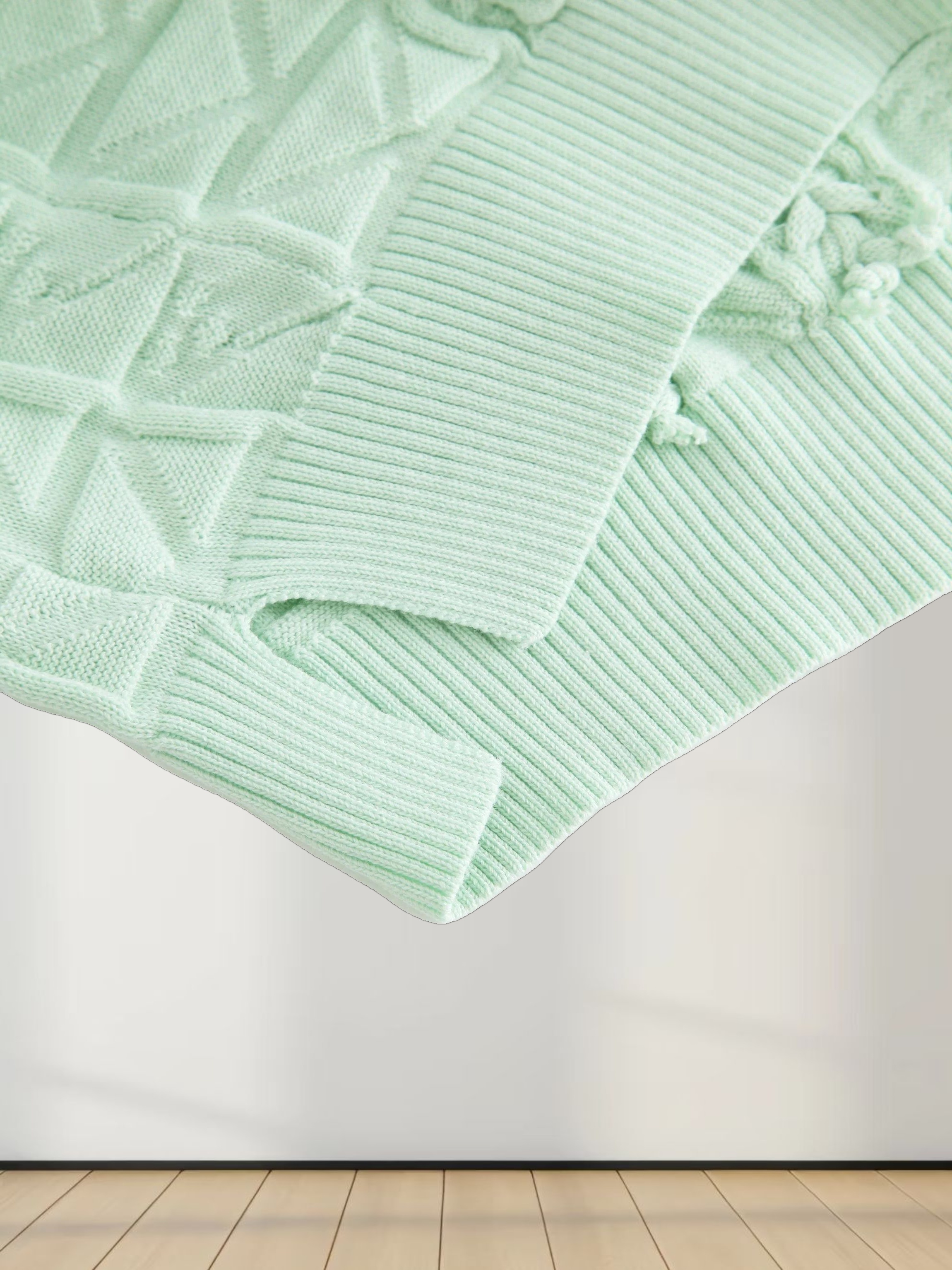 Cross Stitch Sweater-Mint