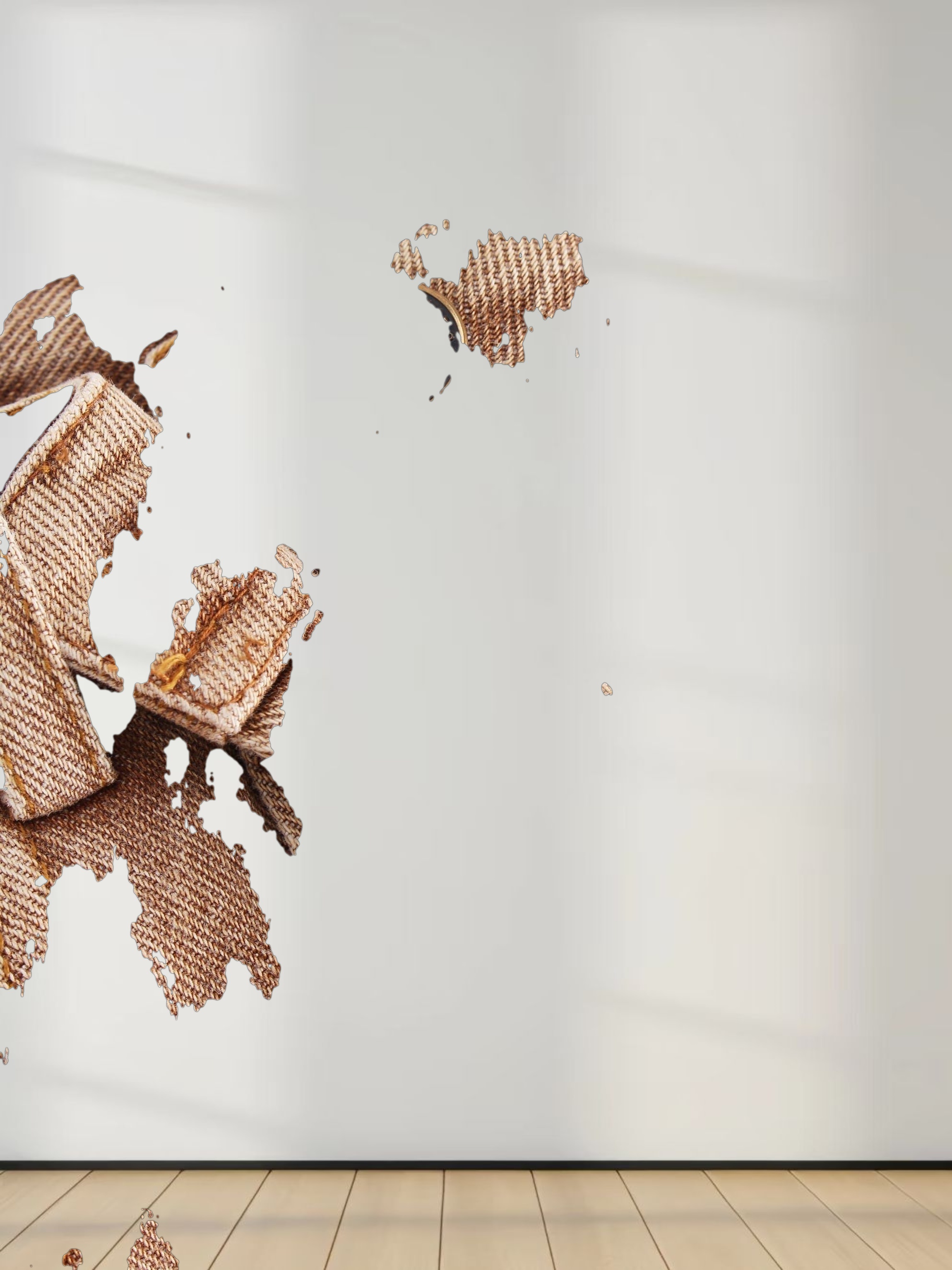 Denim Seamed Skirt-Brown