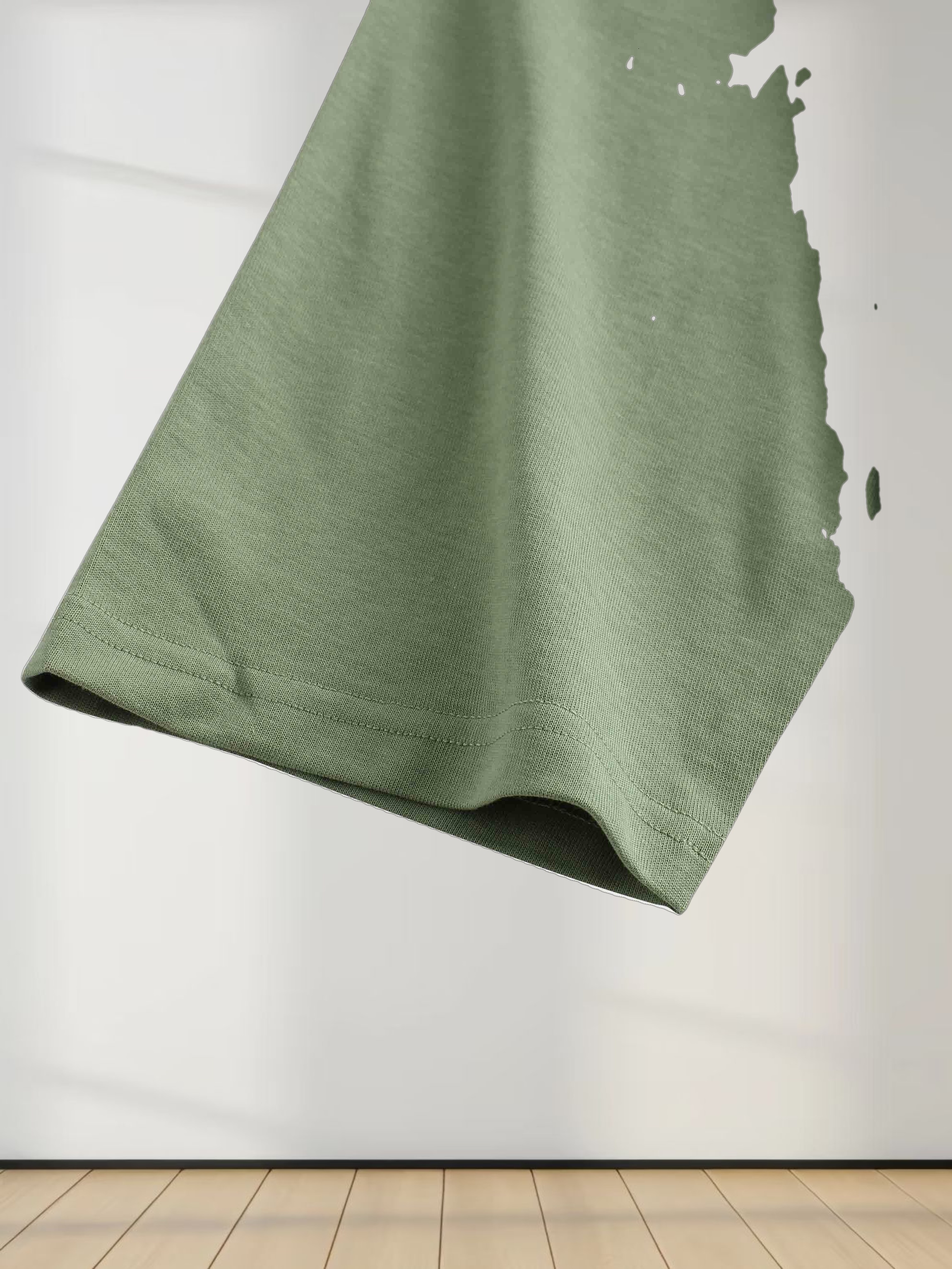 Oversized Boxy 3Q Sleeve Tee-Sage