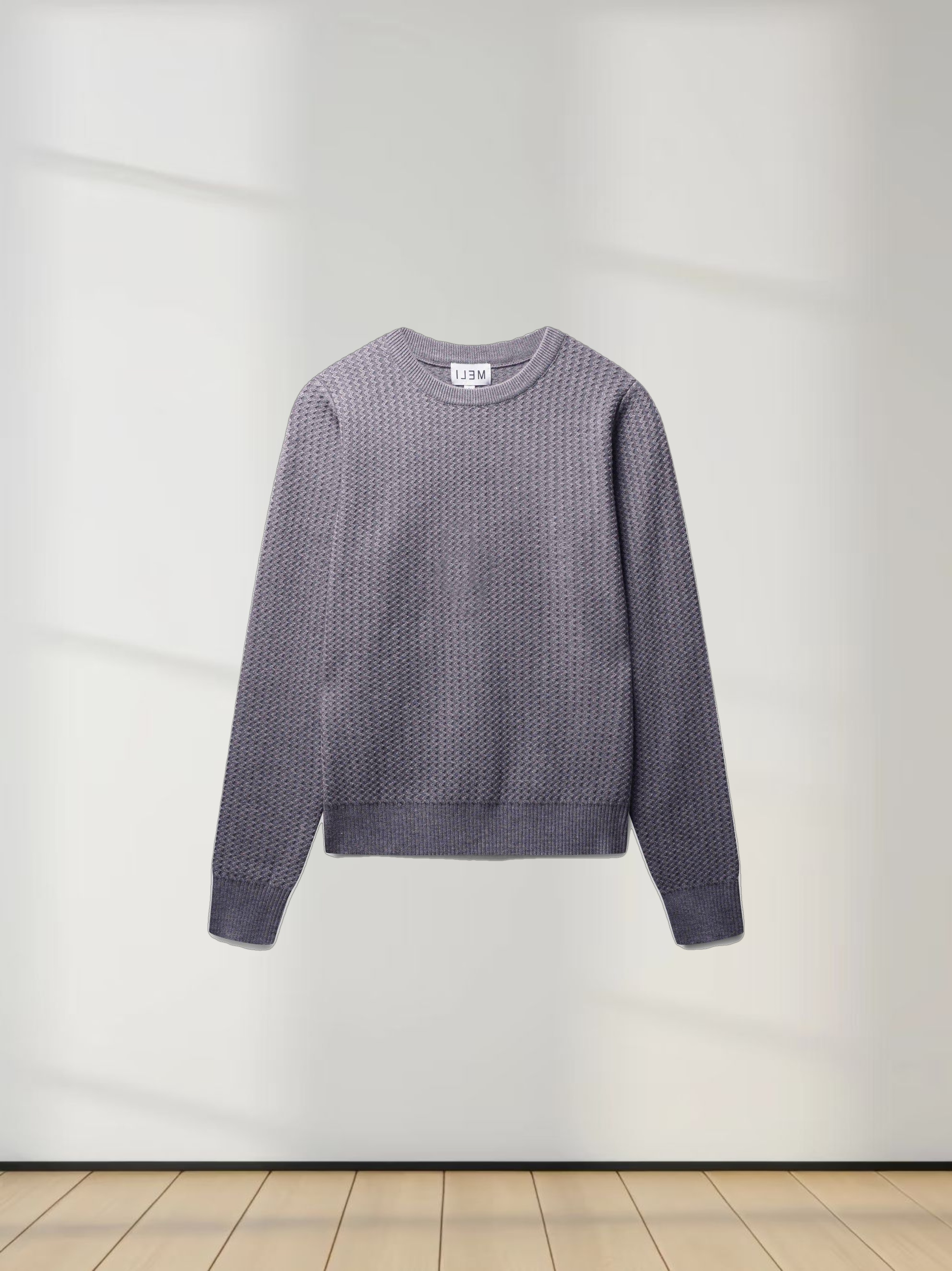 Waffle Wave Sweater- Solid Grey