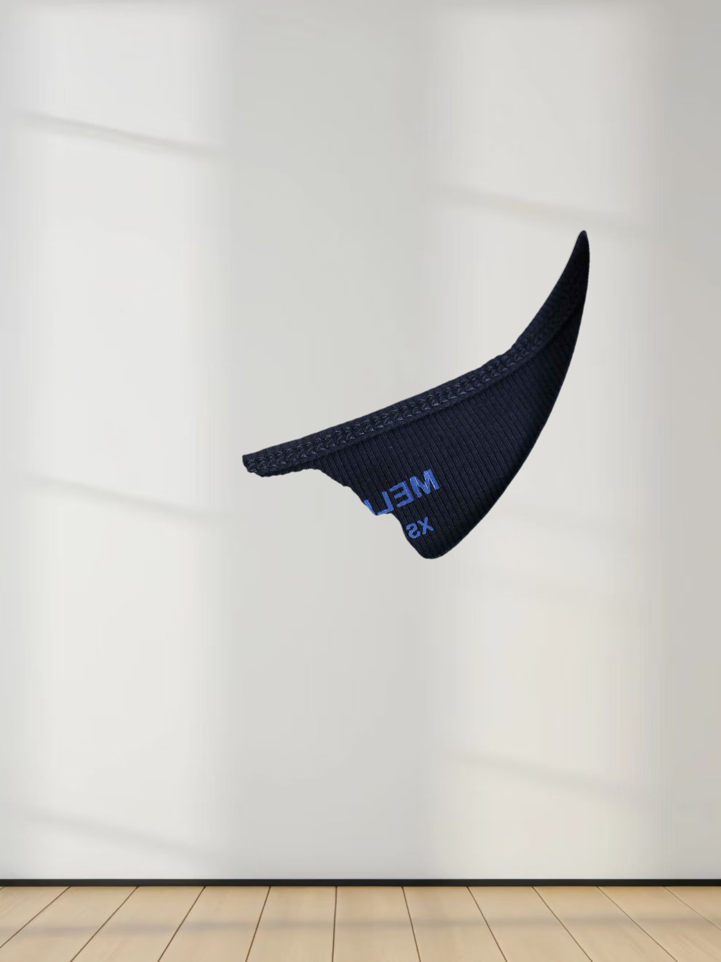 Soft Ribbed High V Tee-Navy