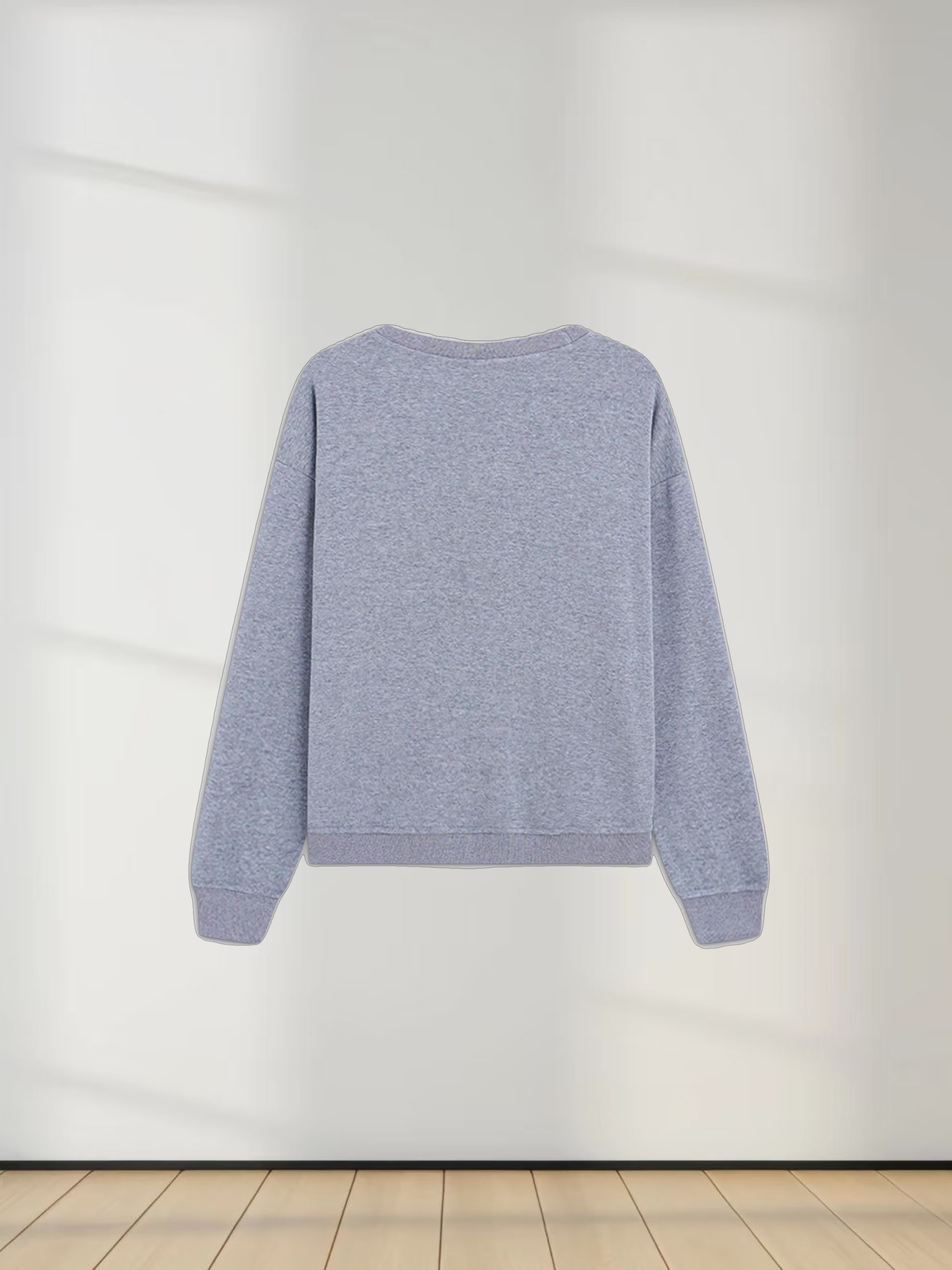 Embroidered Sweatshirt-Heathered Grey Crest