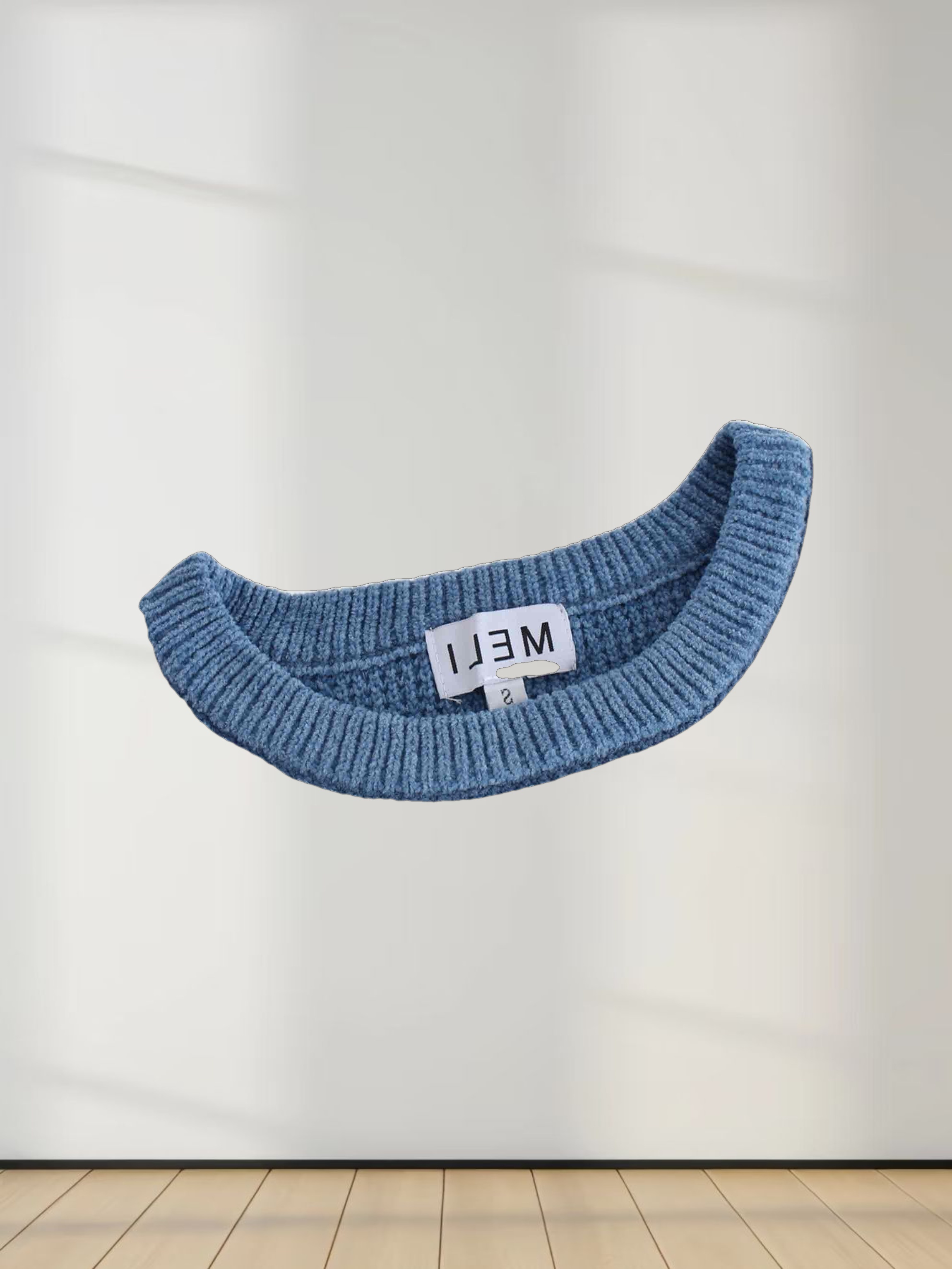 Chenille Waffle Sweater-Periwinkle