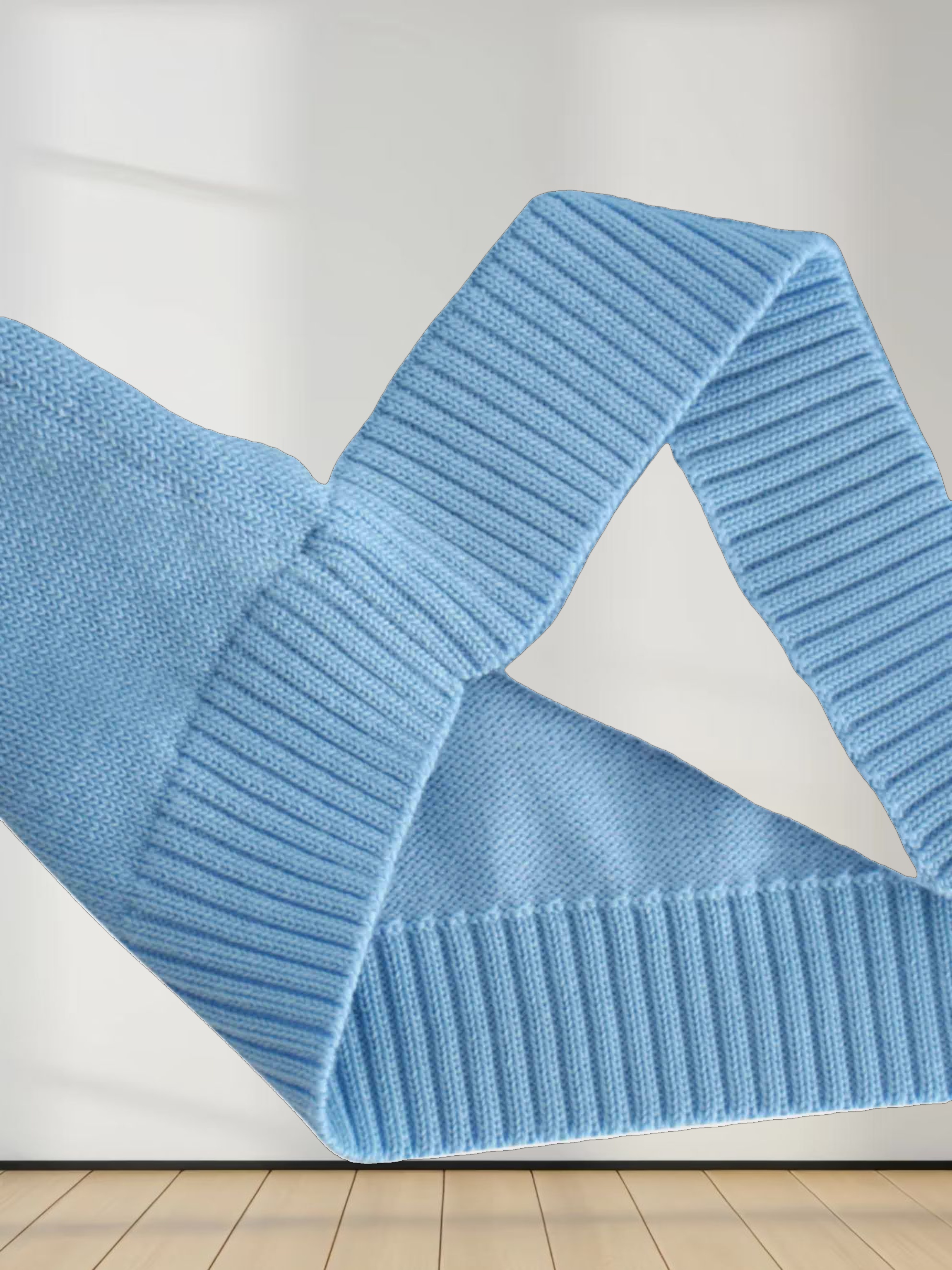 Sequin Trim Sweater-Ice Blue