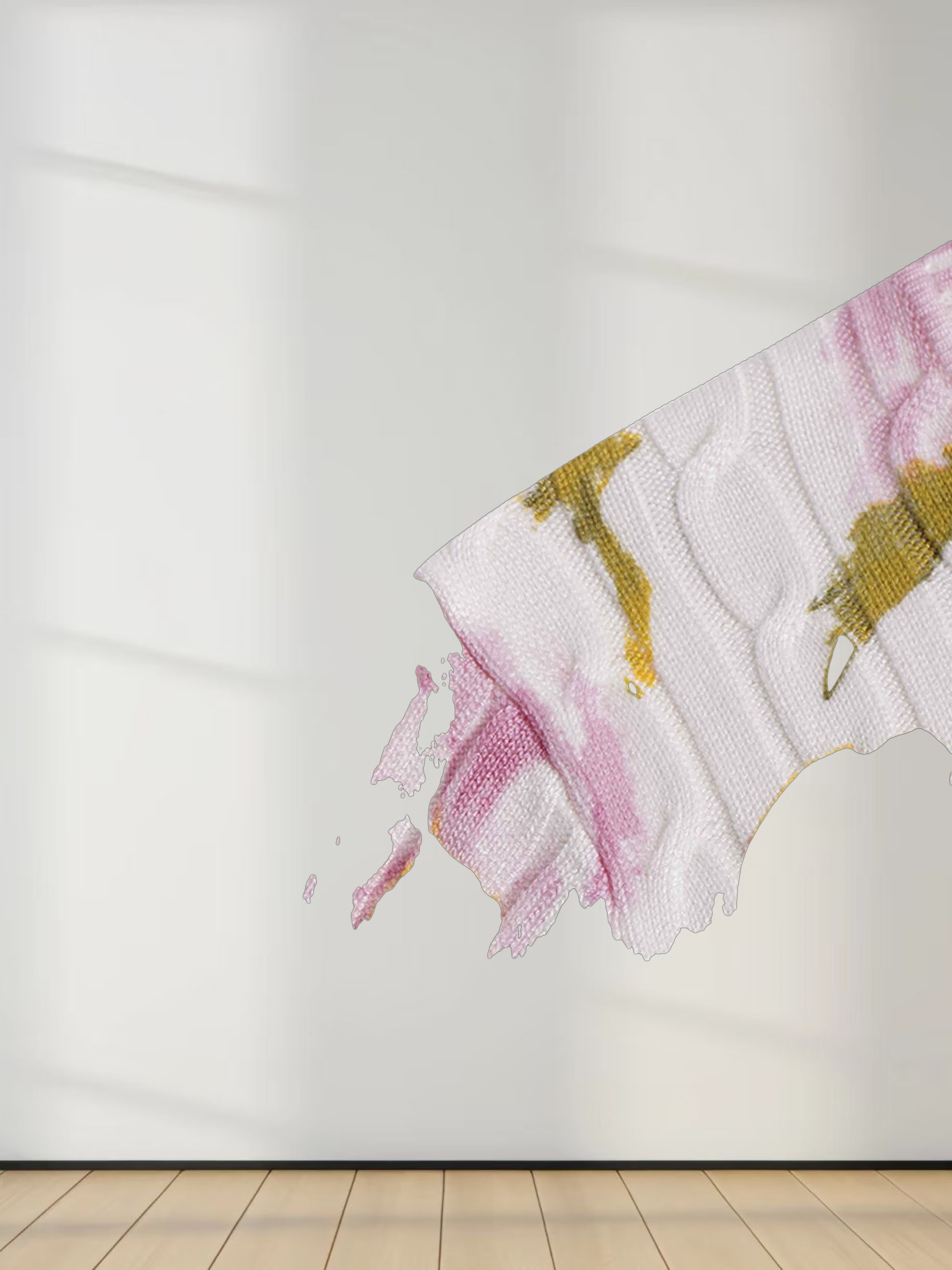 Printed Cable Knit Sweater- Soft Pink Floral