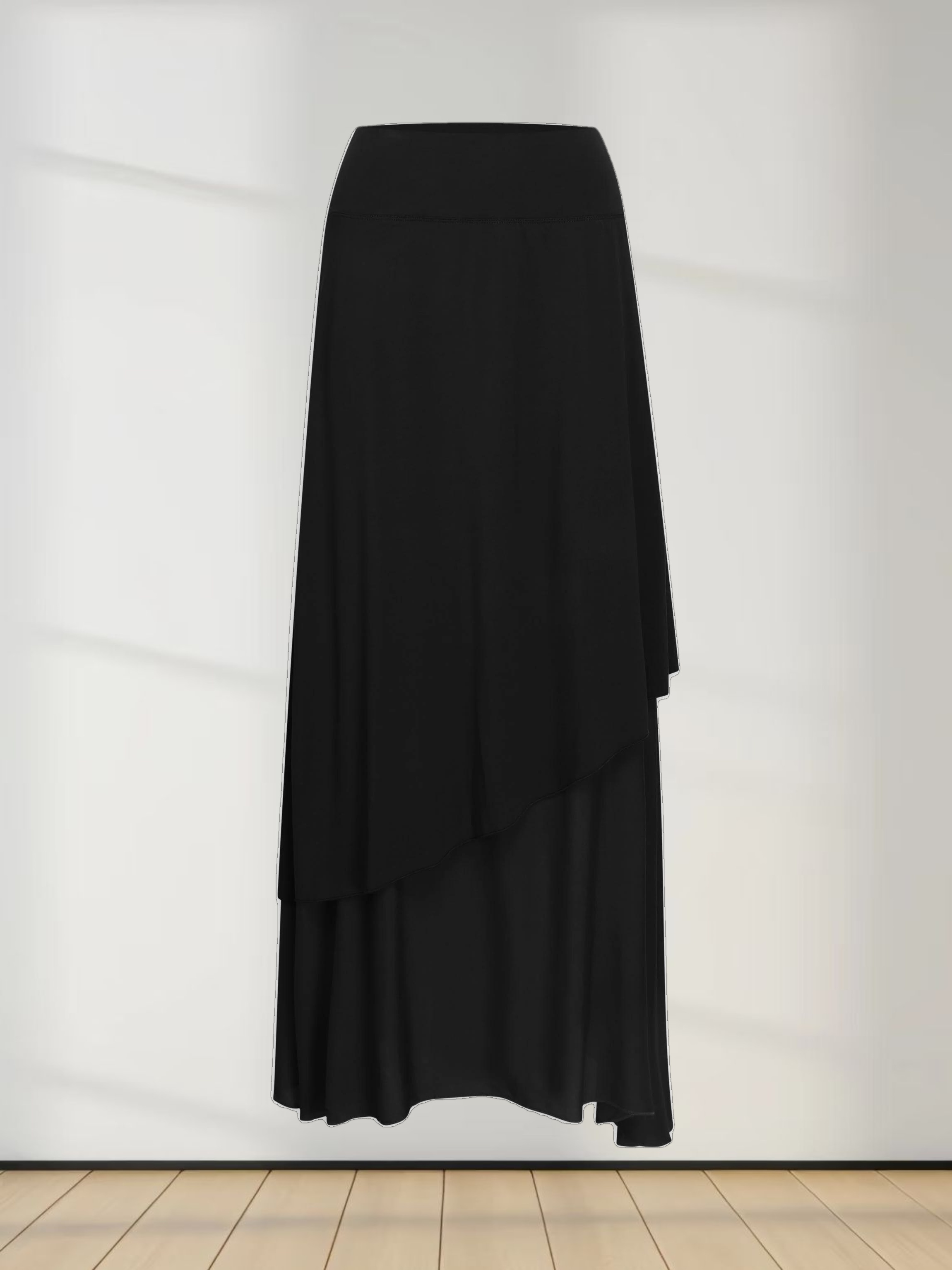DOUBLE LAYER SKIRT-BLACK