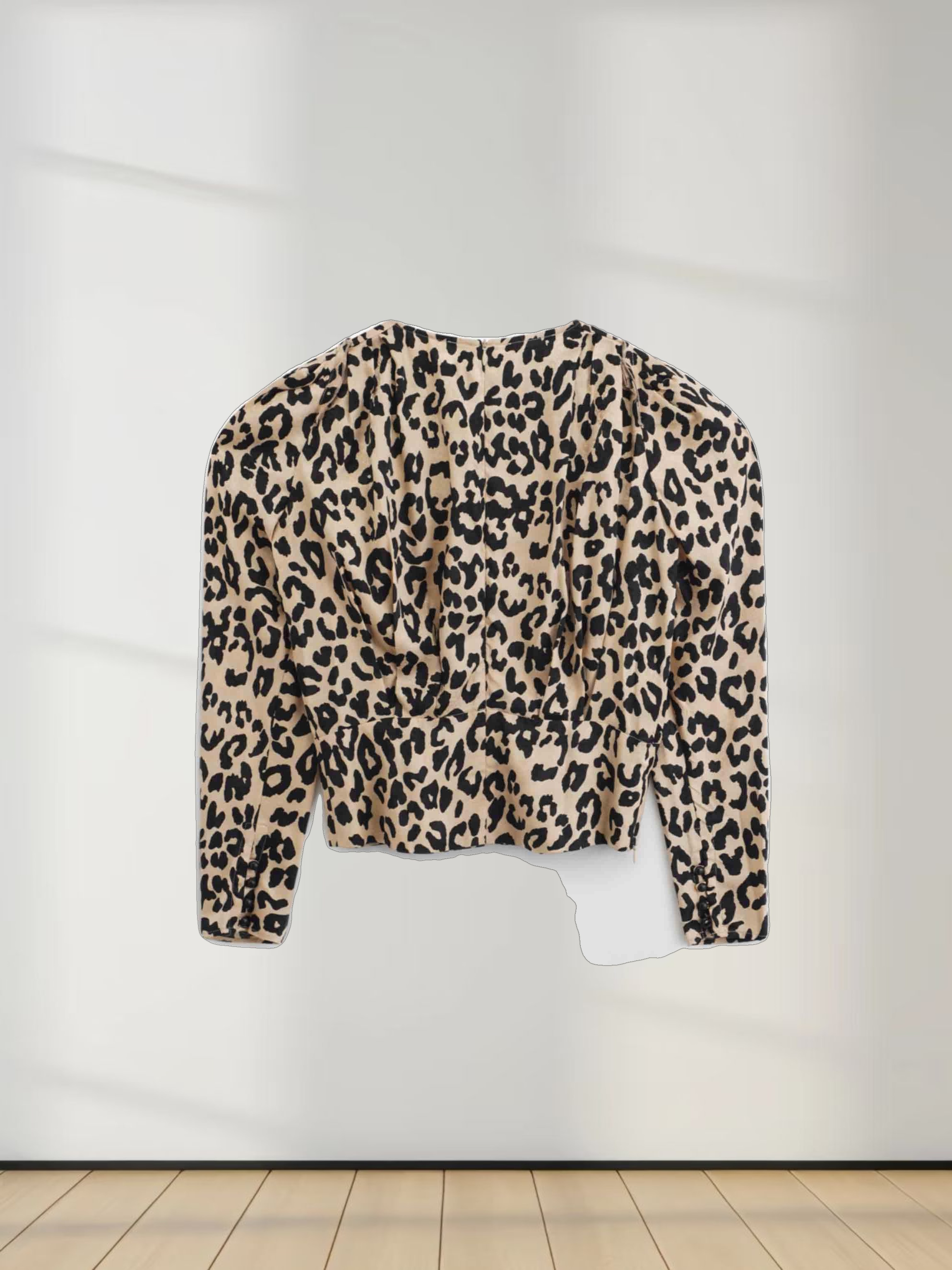 Vintage Blouson Top-Leopard