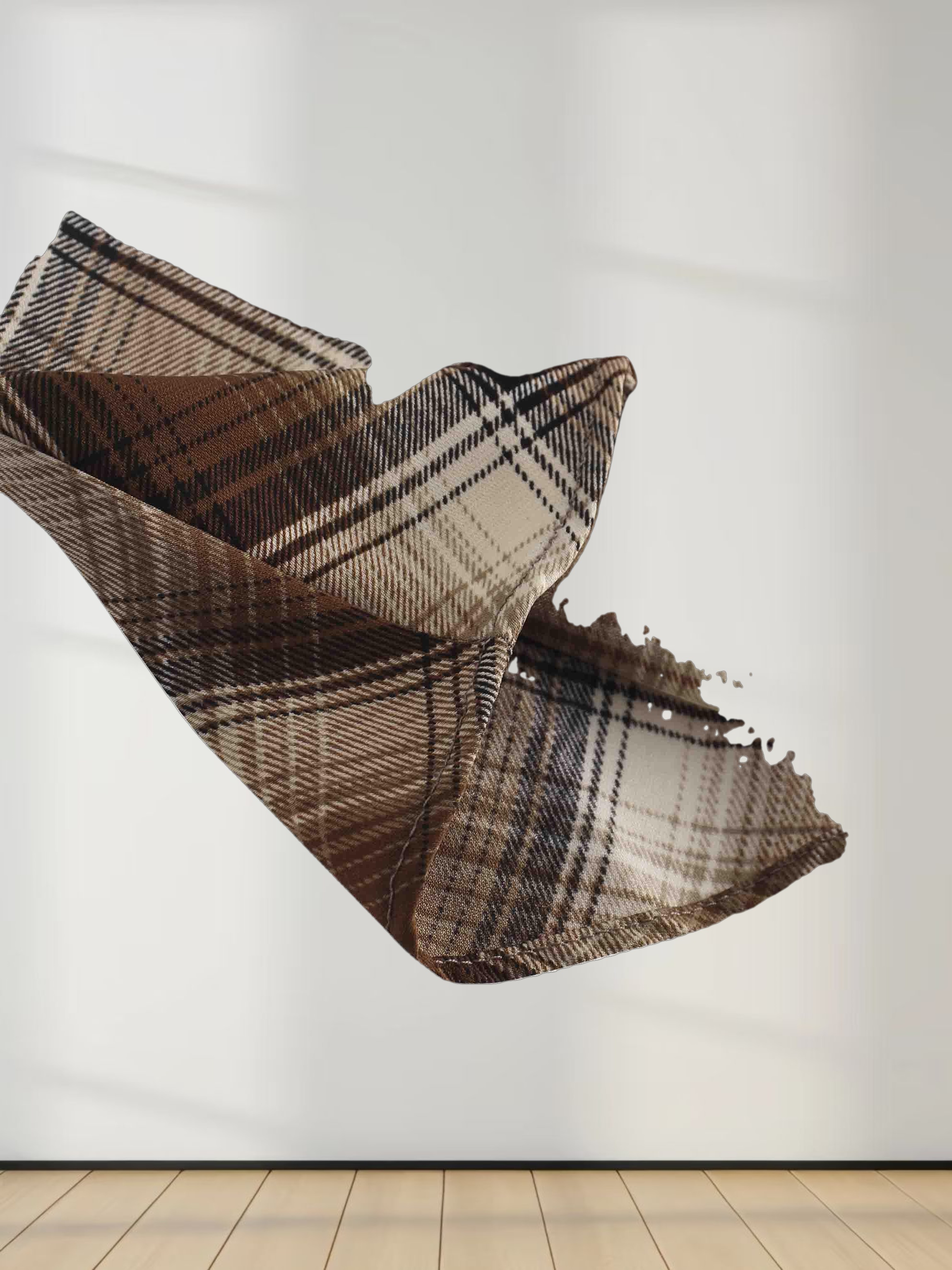 Plaid Slip Skirt-Brown Plaid