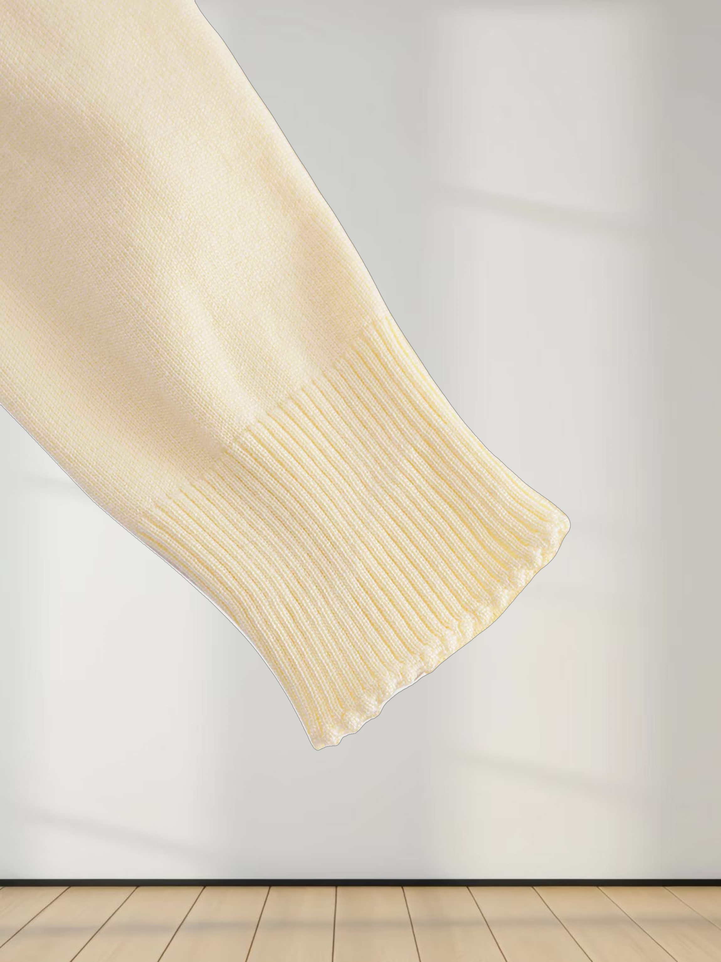 Trim Detail Crew Crop Cardigan-Yellow