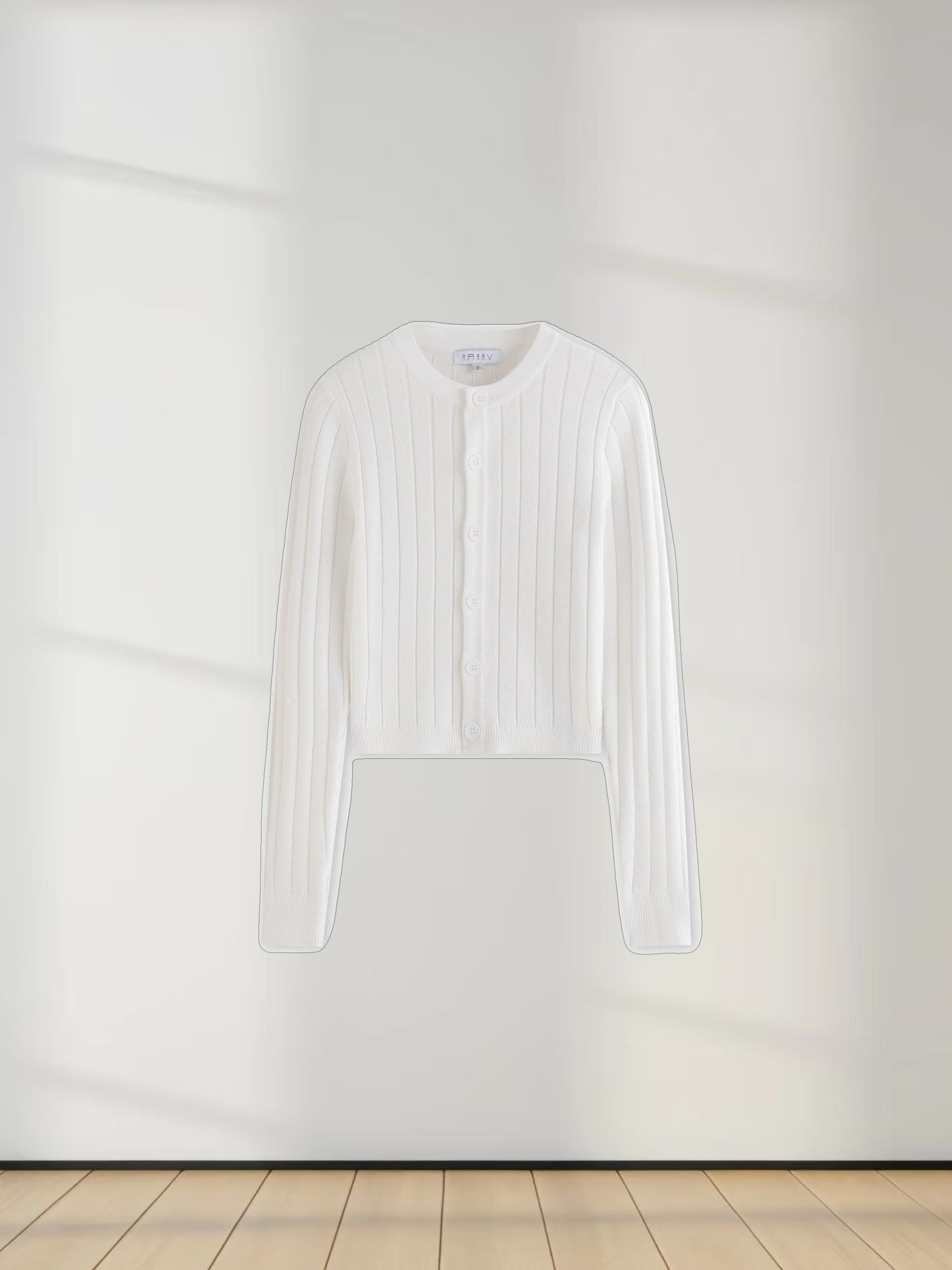 Silky Knit Cropped Cardigan-Ivory