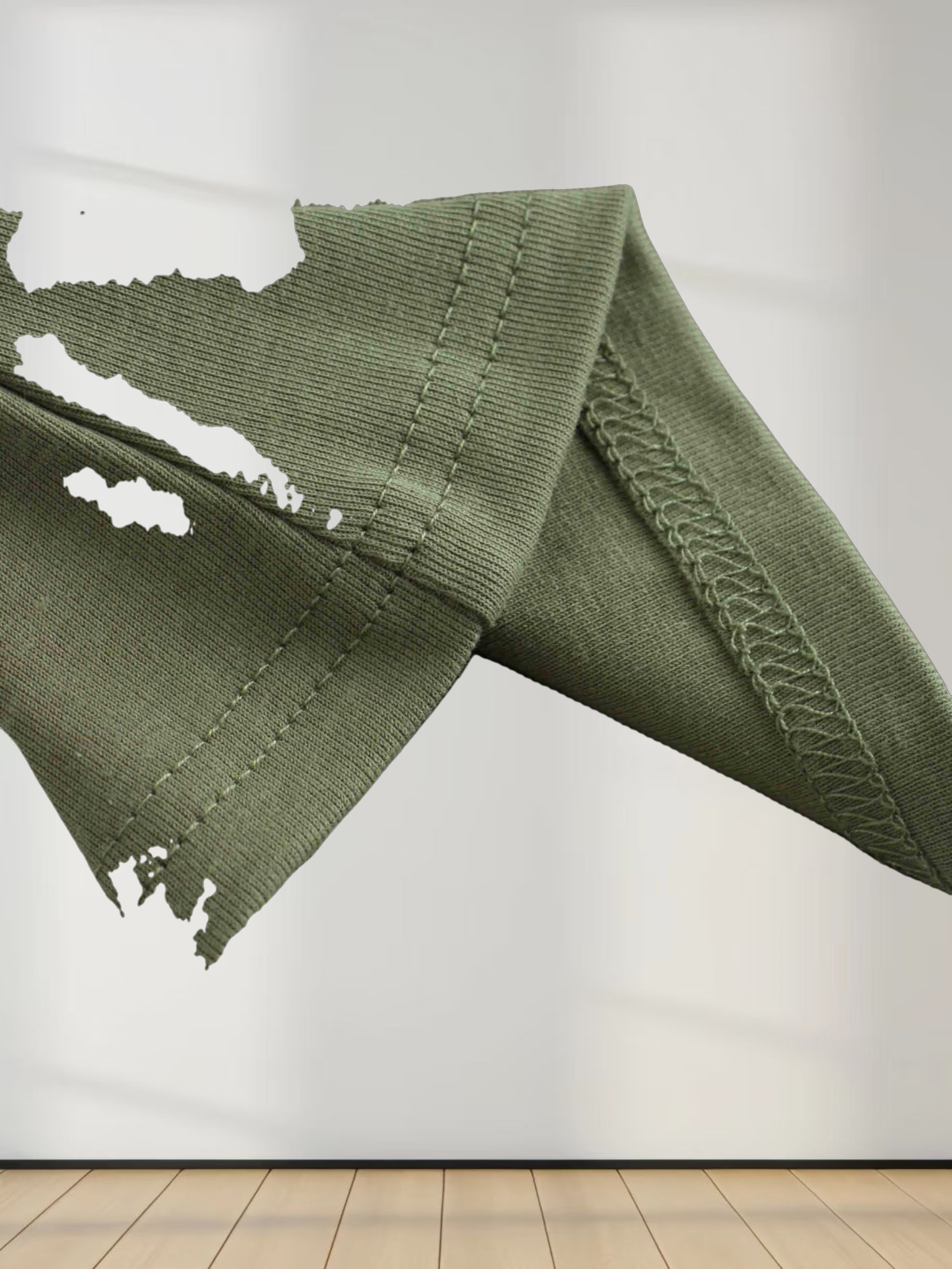 Basic High V Tee Long Sleeve-Army Green