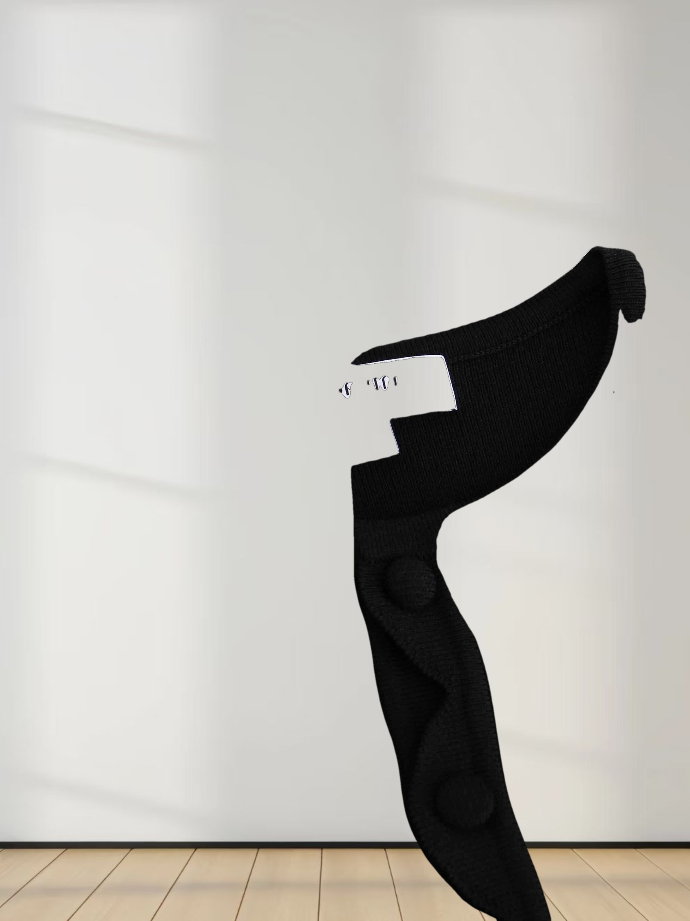 Scallop Edge Crew Cardigan-Black