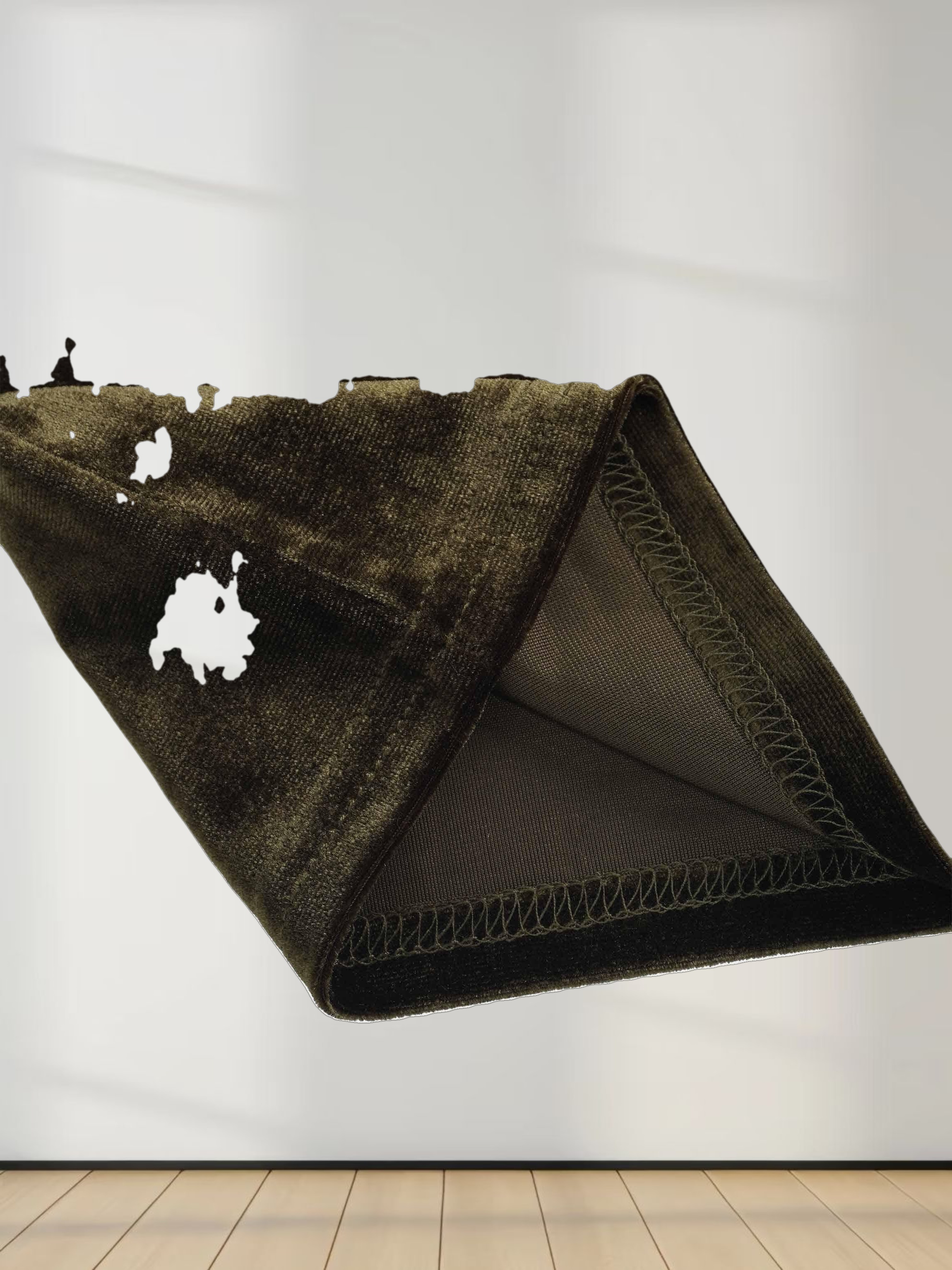 Velour Button Down Crew Cardigan-Green