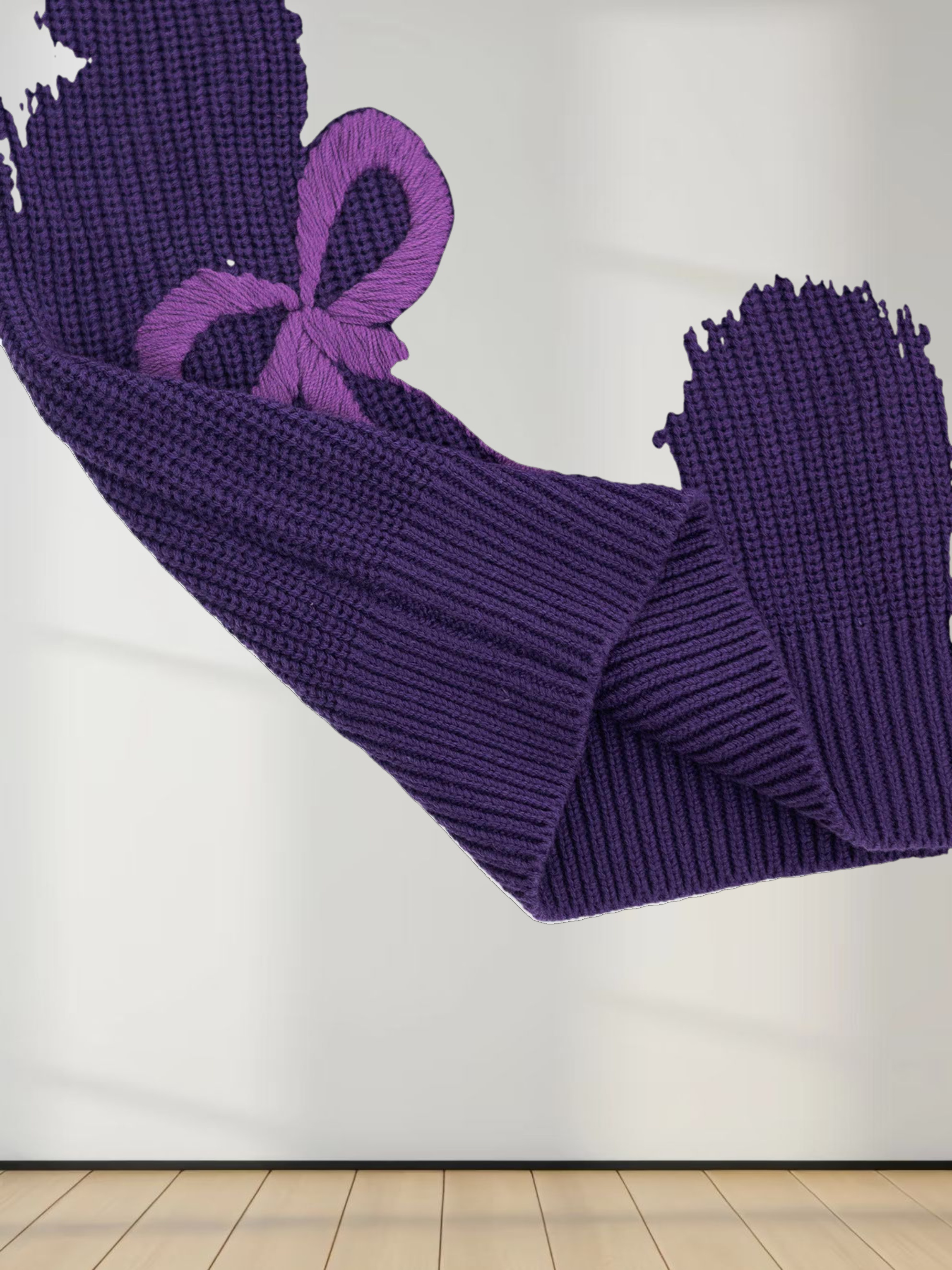 Bow Ribbon Sweater-Purple/Purple