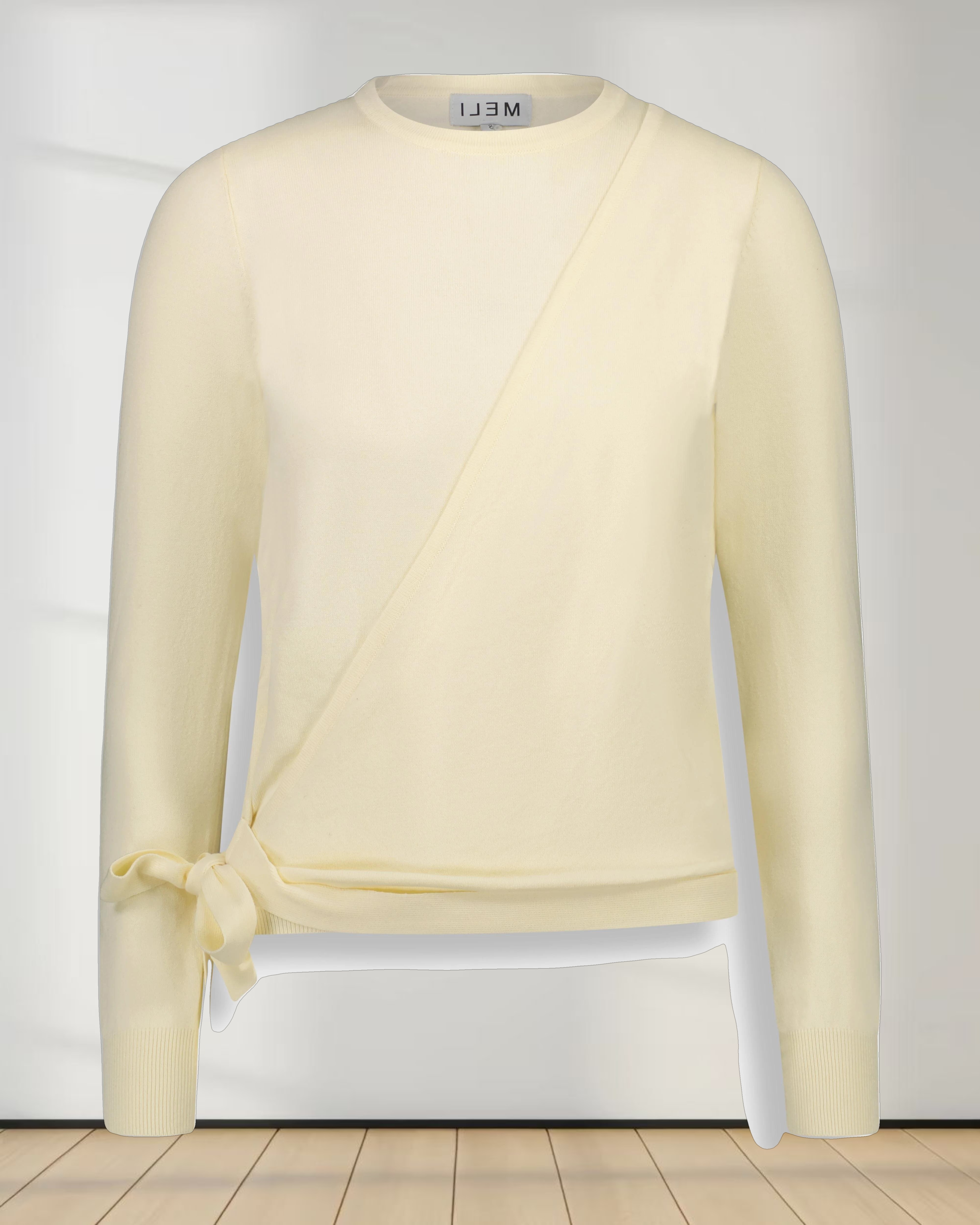 BASIC WRAP SWEATER-CREAM