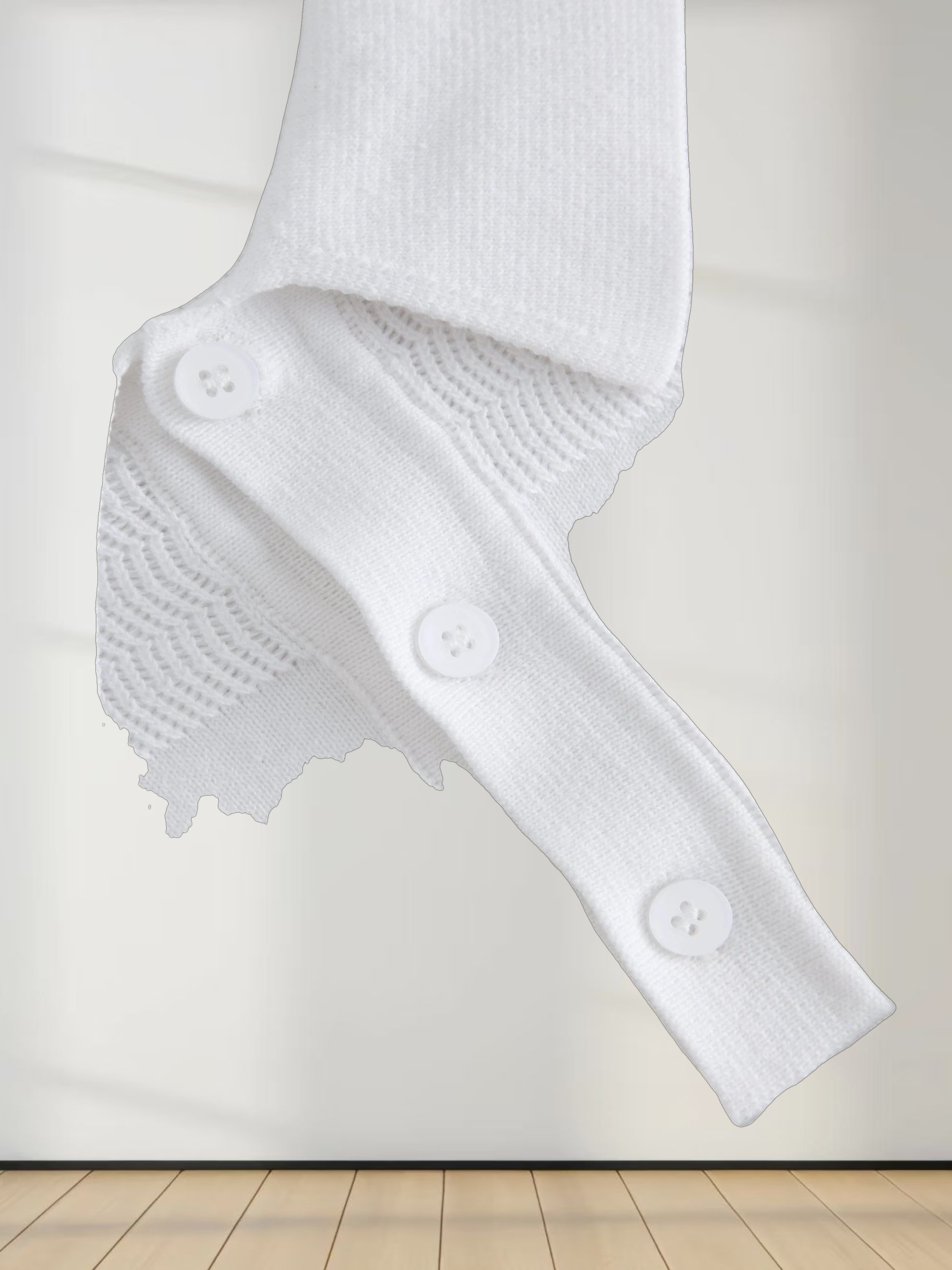 Mesh Top Sweater-White