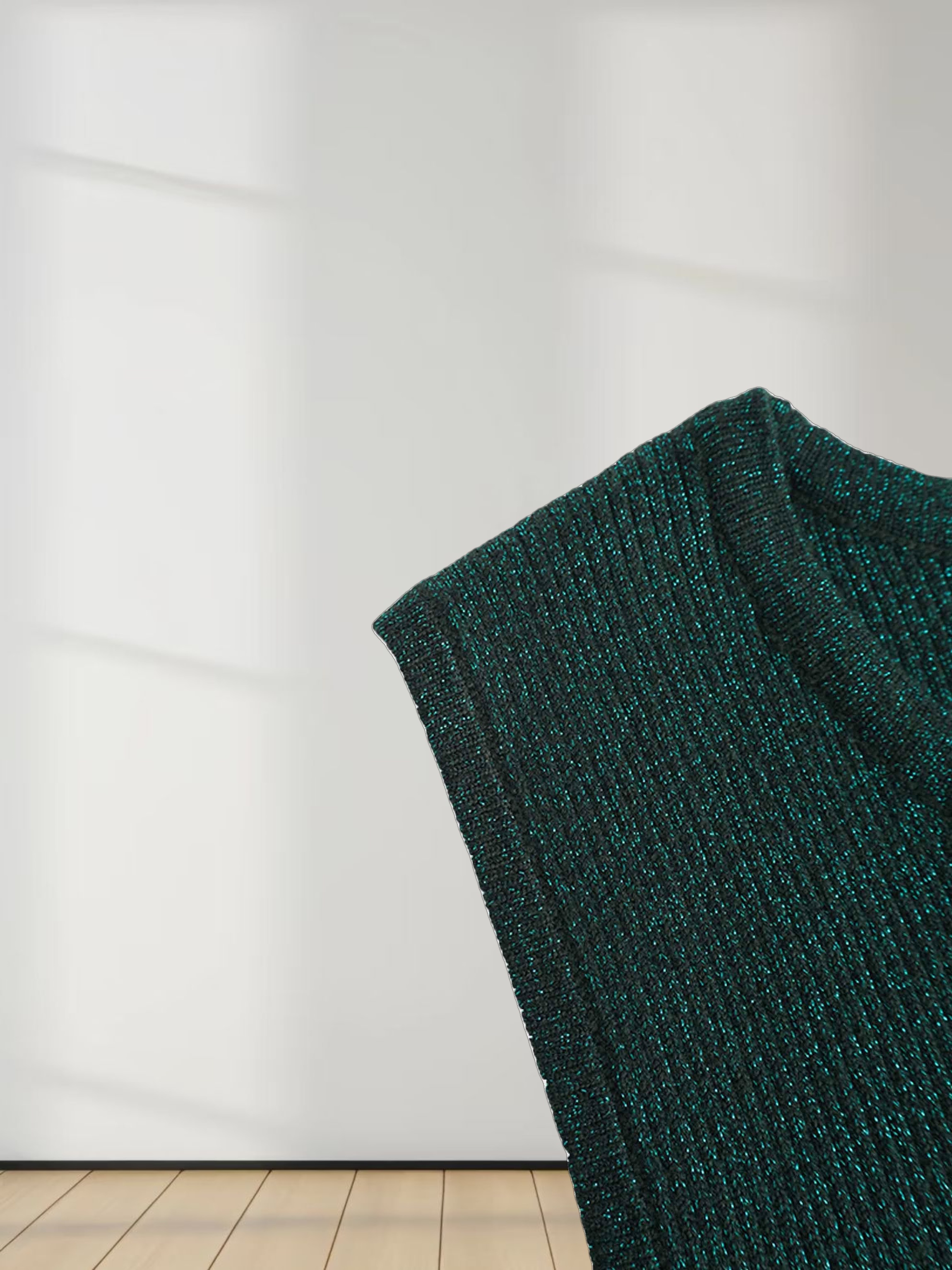 Lurex Sleeveless Sweater-Hunter Green