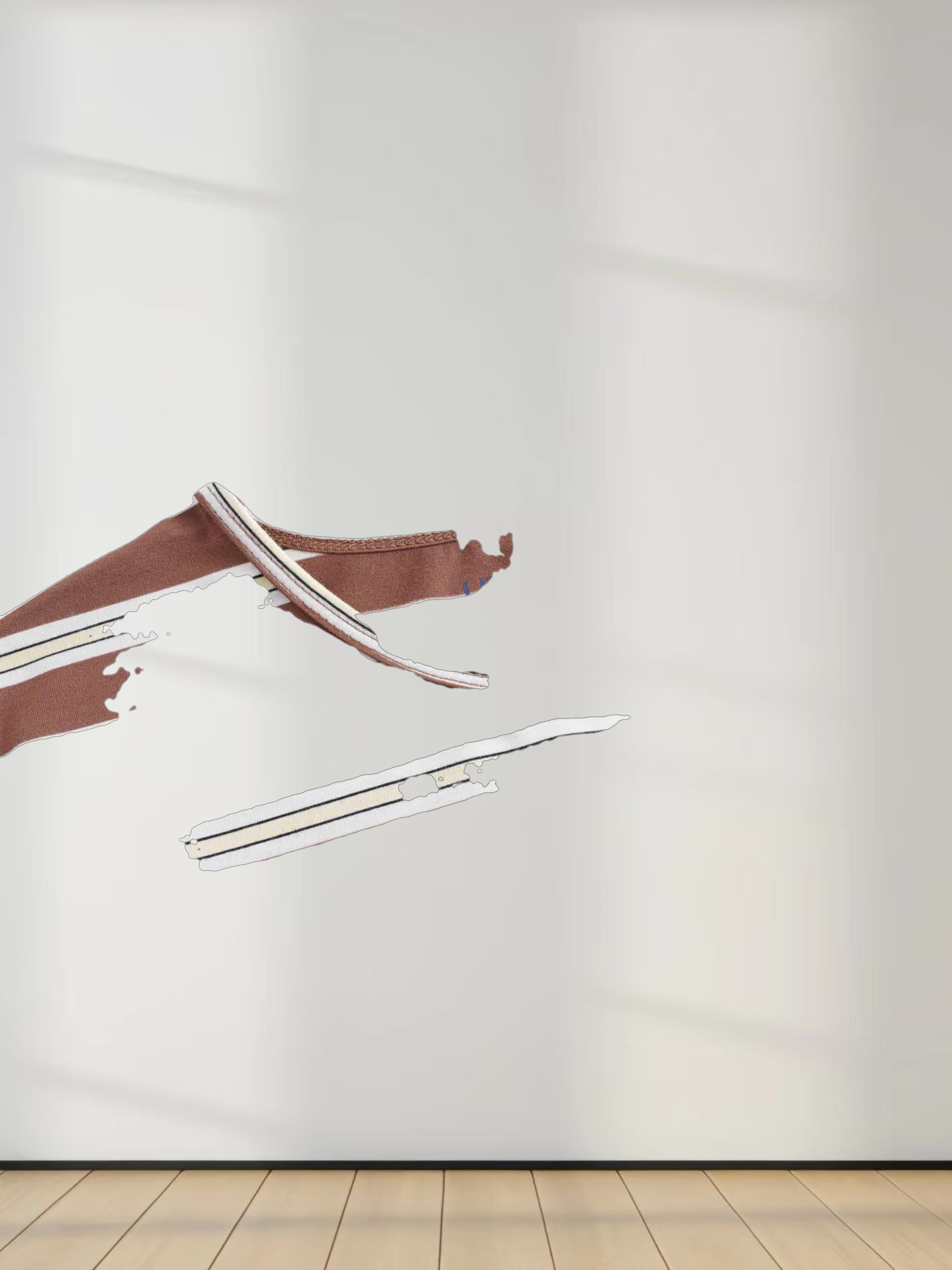 Flat Striped High V Long Sleeve-Brown/Yellow