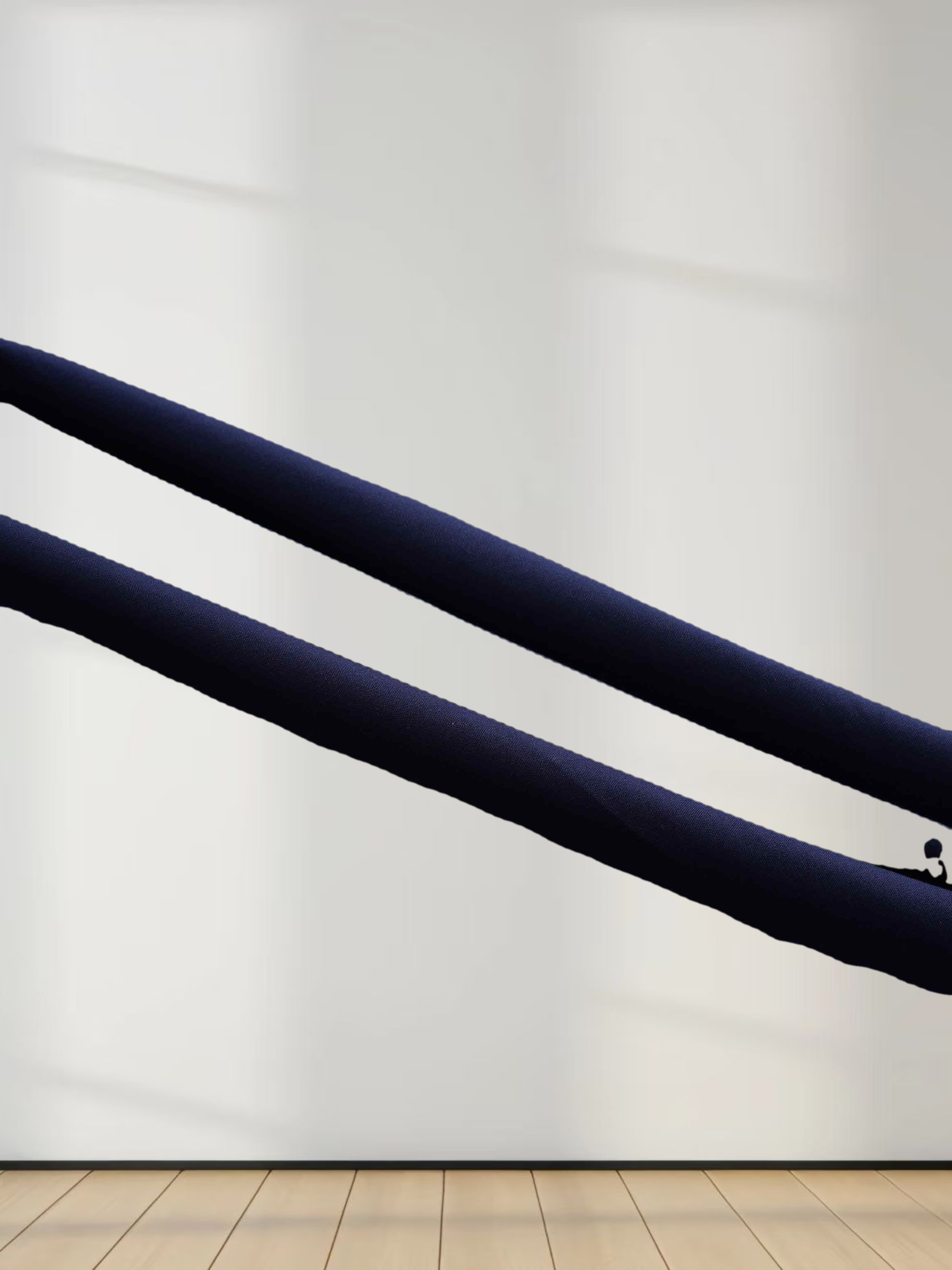 Elastic Back Maxi Cotton Blend Skirt-Navy