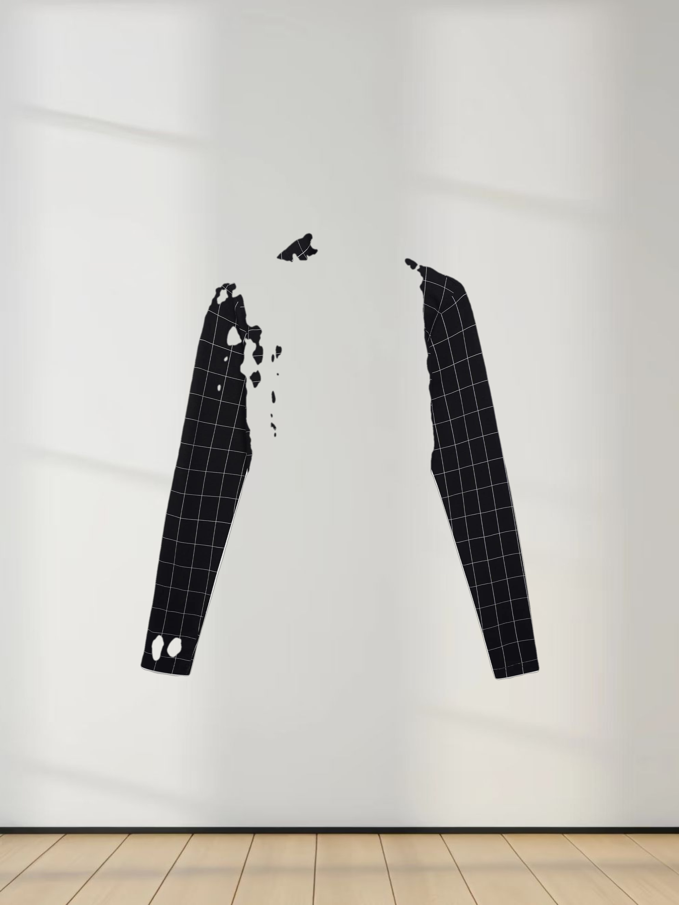 Printed Modal Turtleneck-Black Windowpane