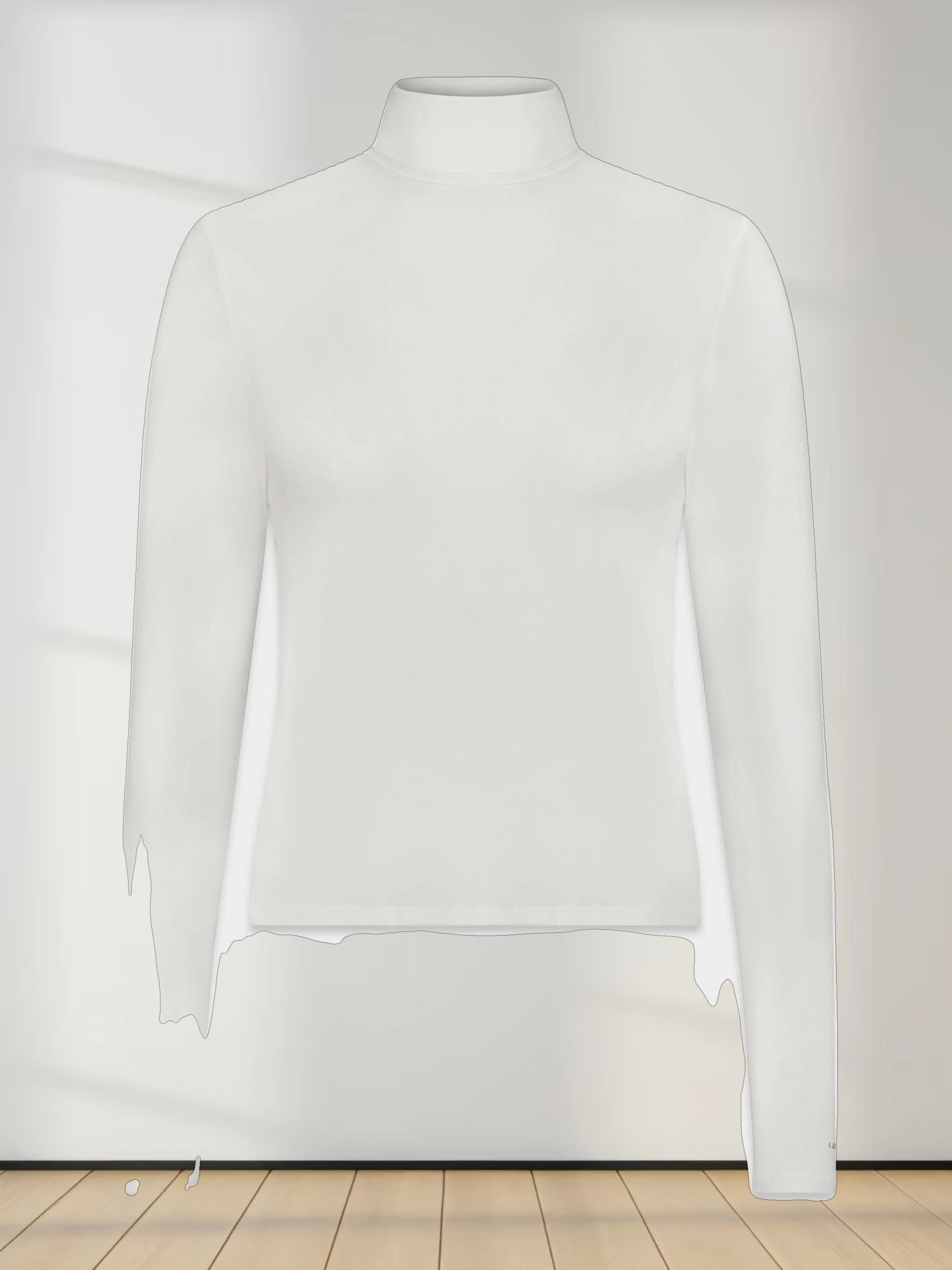 MODAL TURTLENECK LONG SLEEVE-CREAM