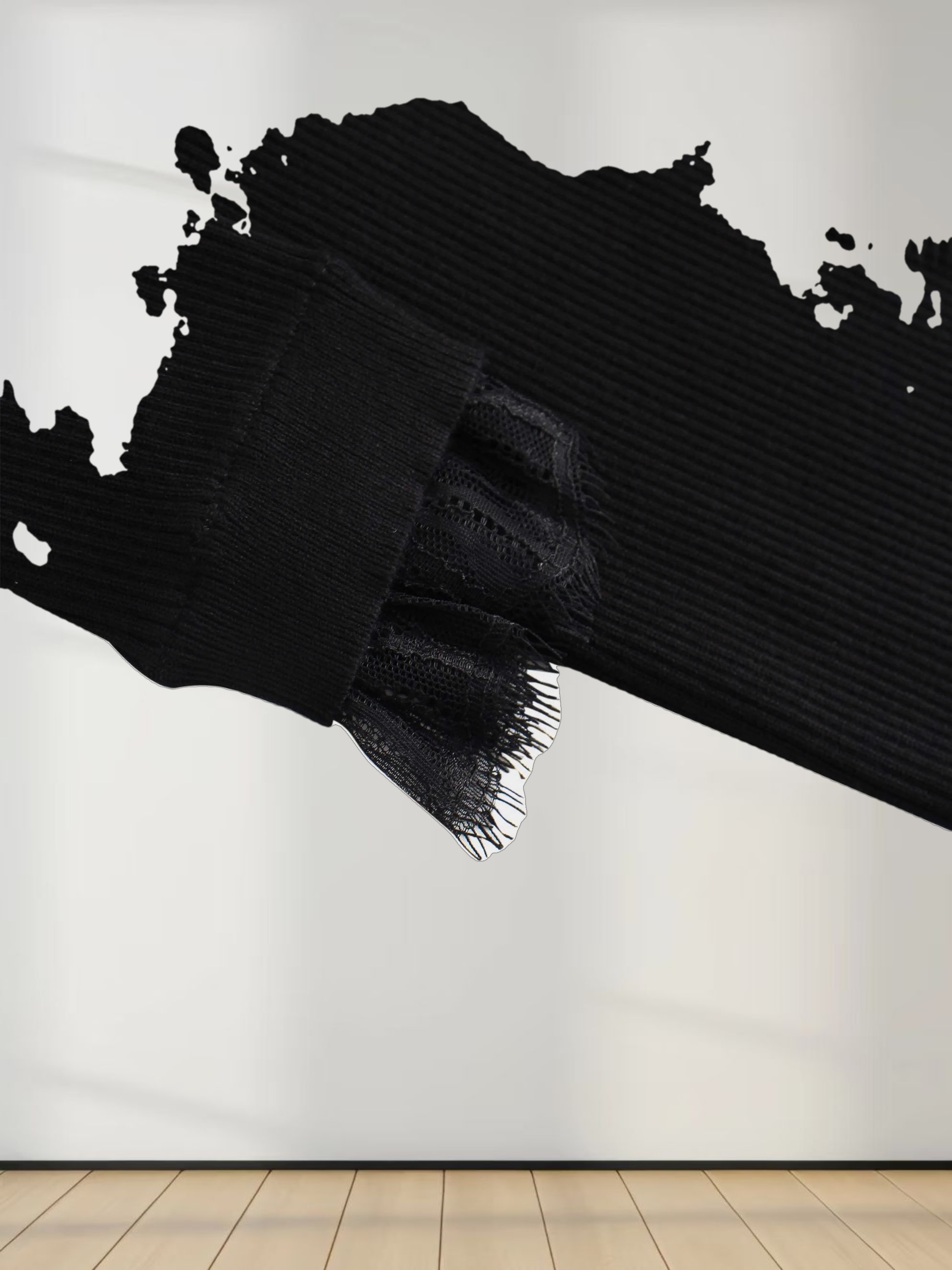 Lace Trimmed Sweater-Black