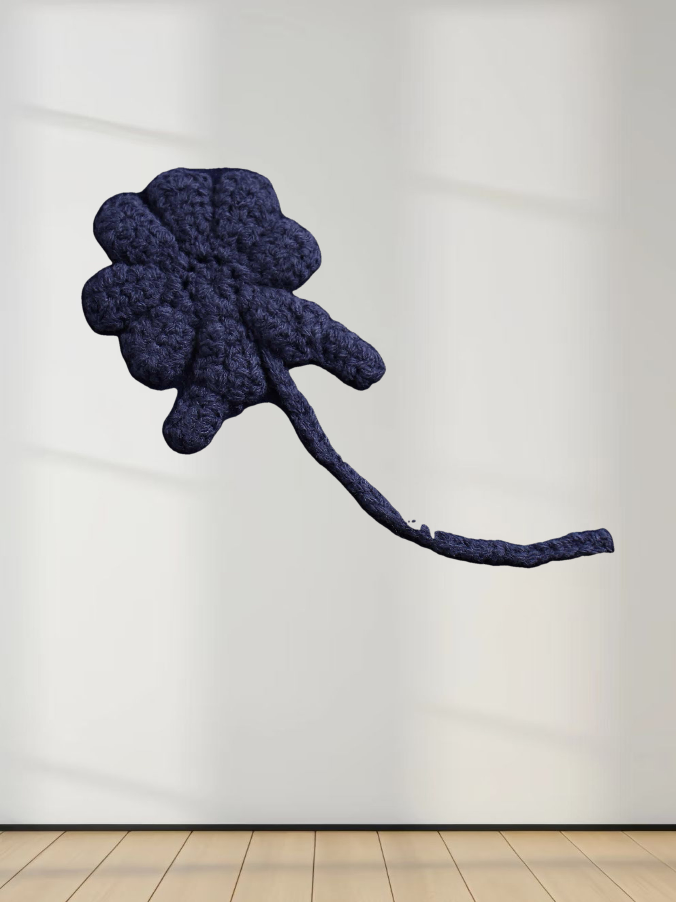 Crochet Puff Flower Sweater Set-Navy