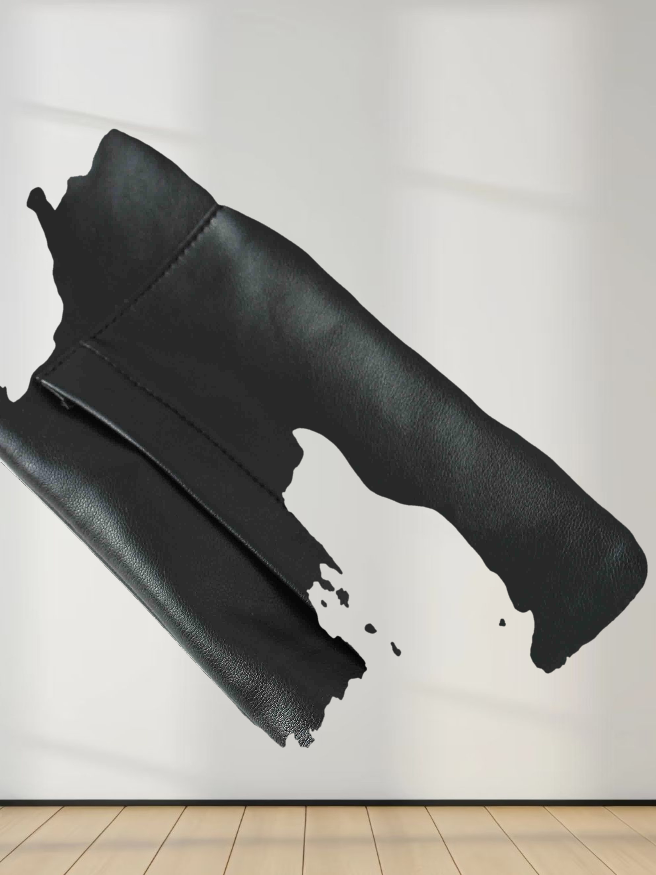 Snap Down Shacket-Black Leather