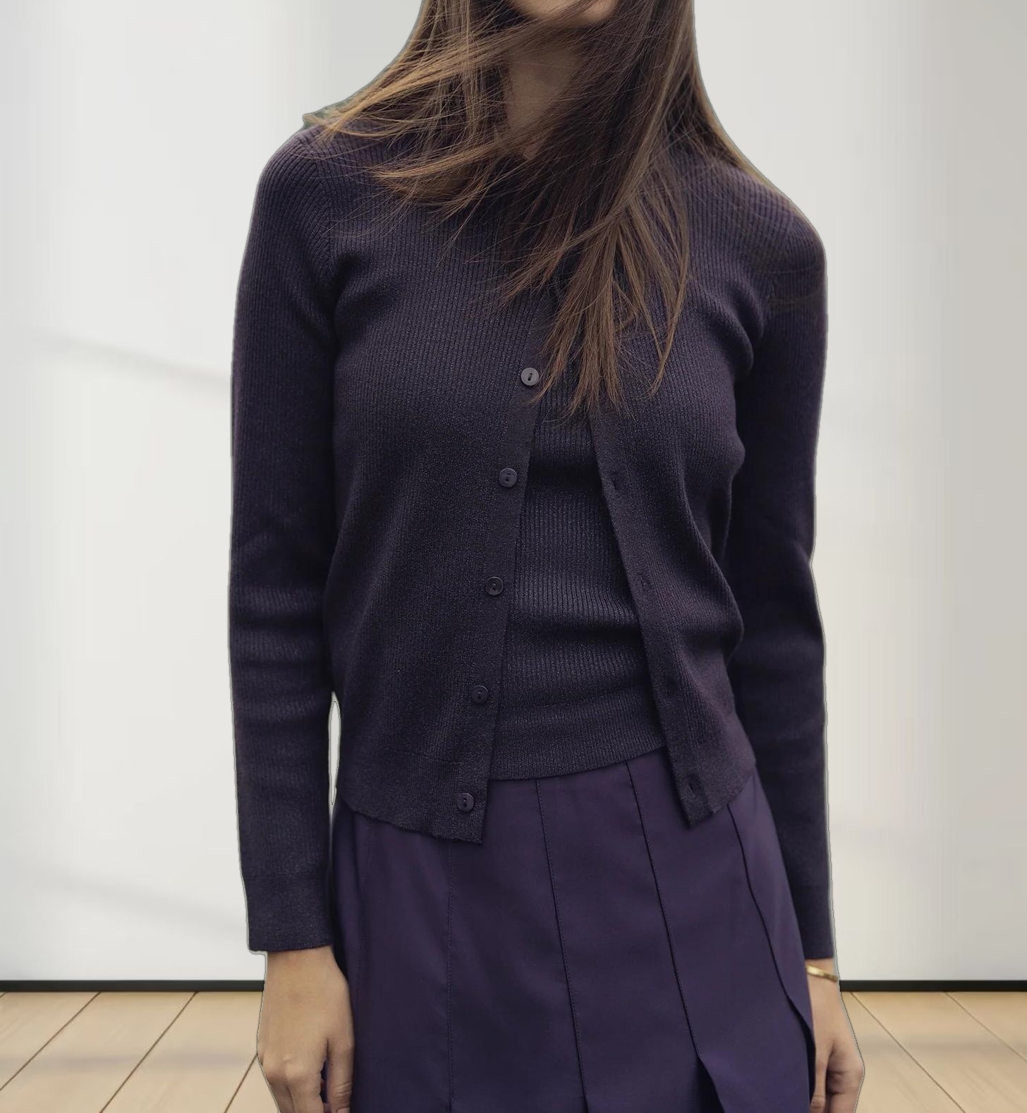 Lurex Sleeveless Sweater-Purple