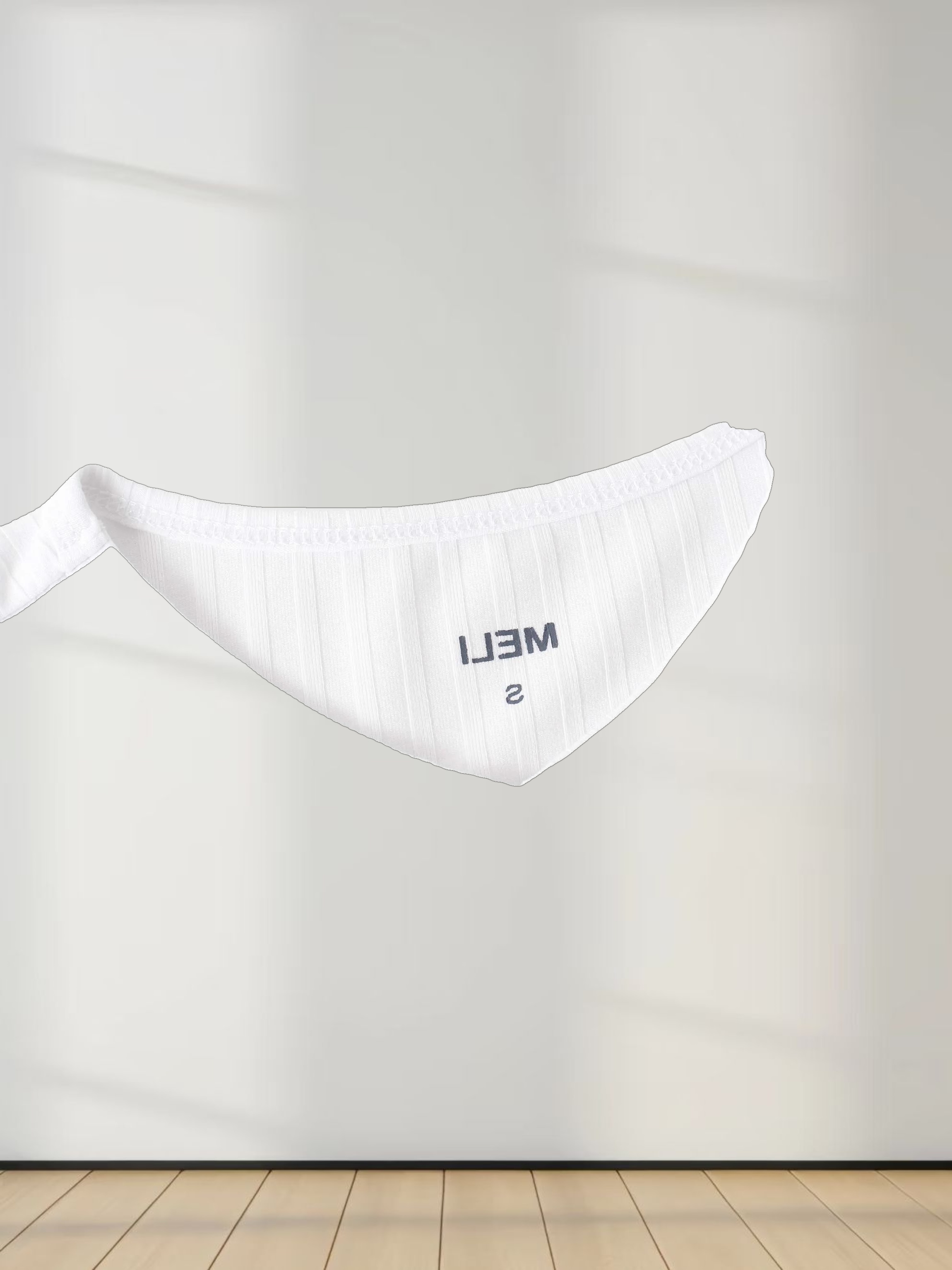 Ribbed High V Bomber-White