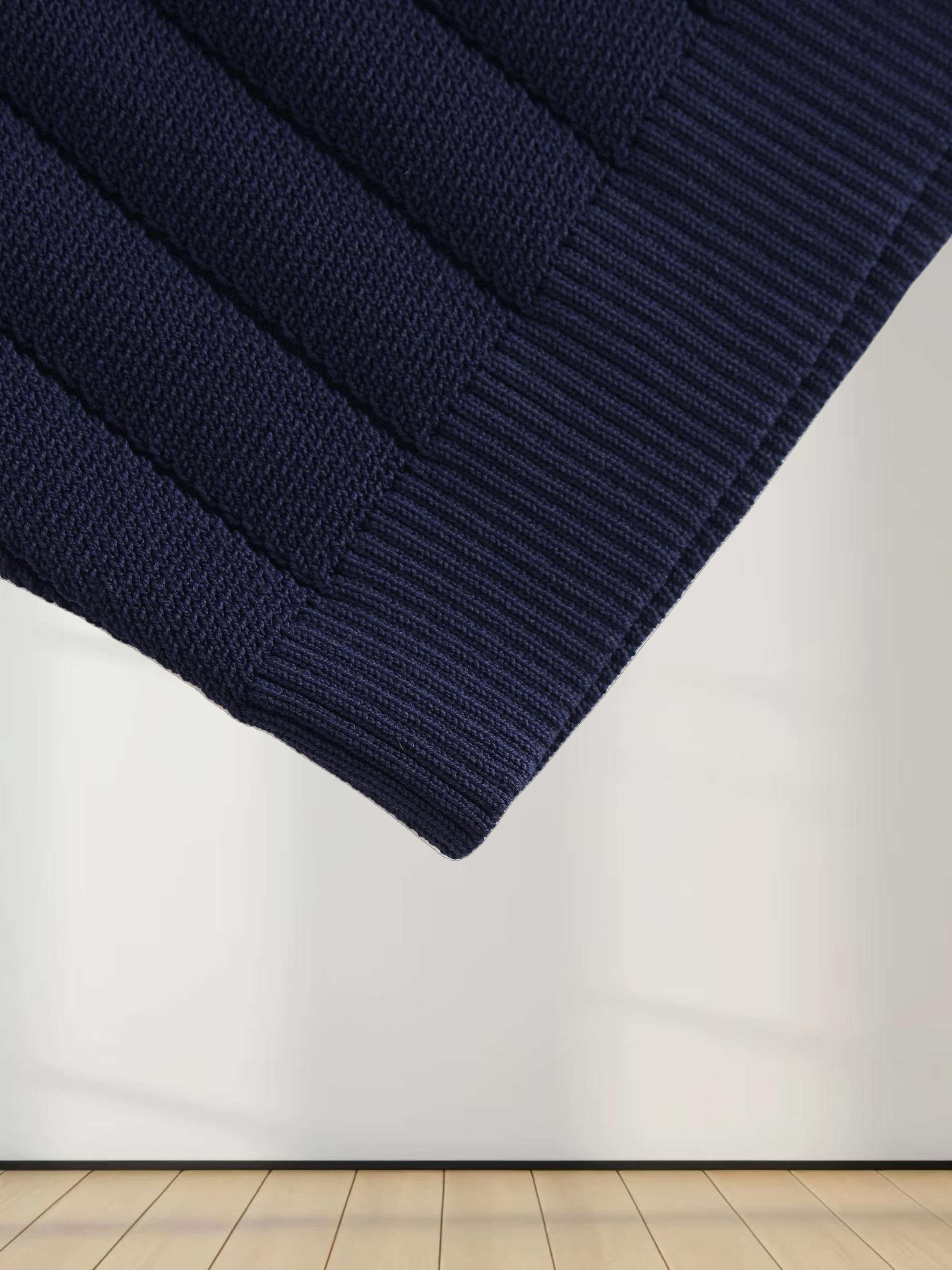 Silky Knit Cropped Cardigan-Navy